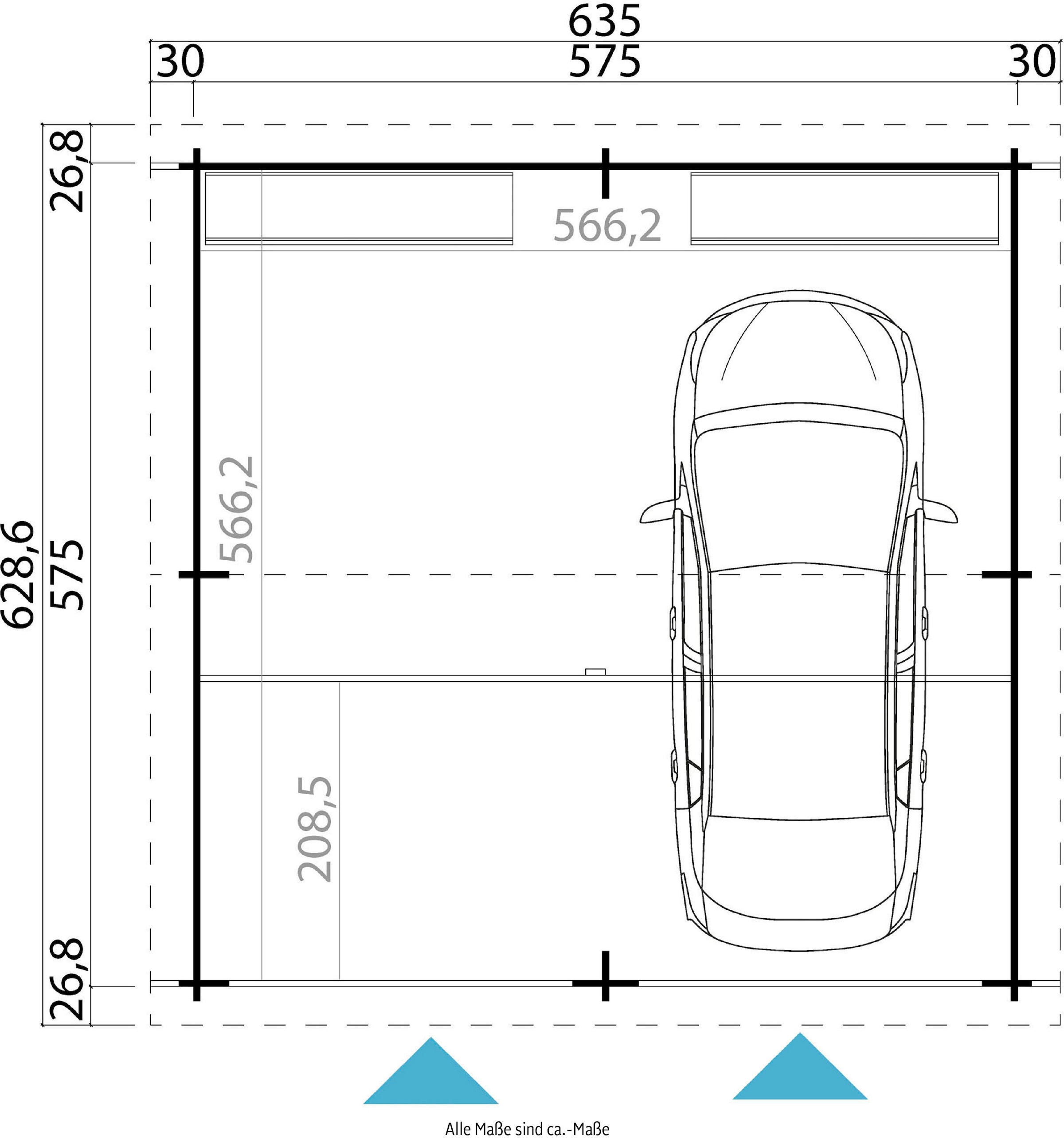 LASITA MAJA Garage »Falkland«, (Für 2 Fahrzeuge geeignet)