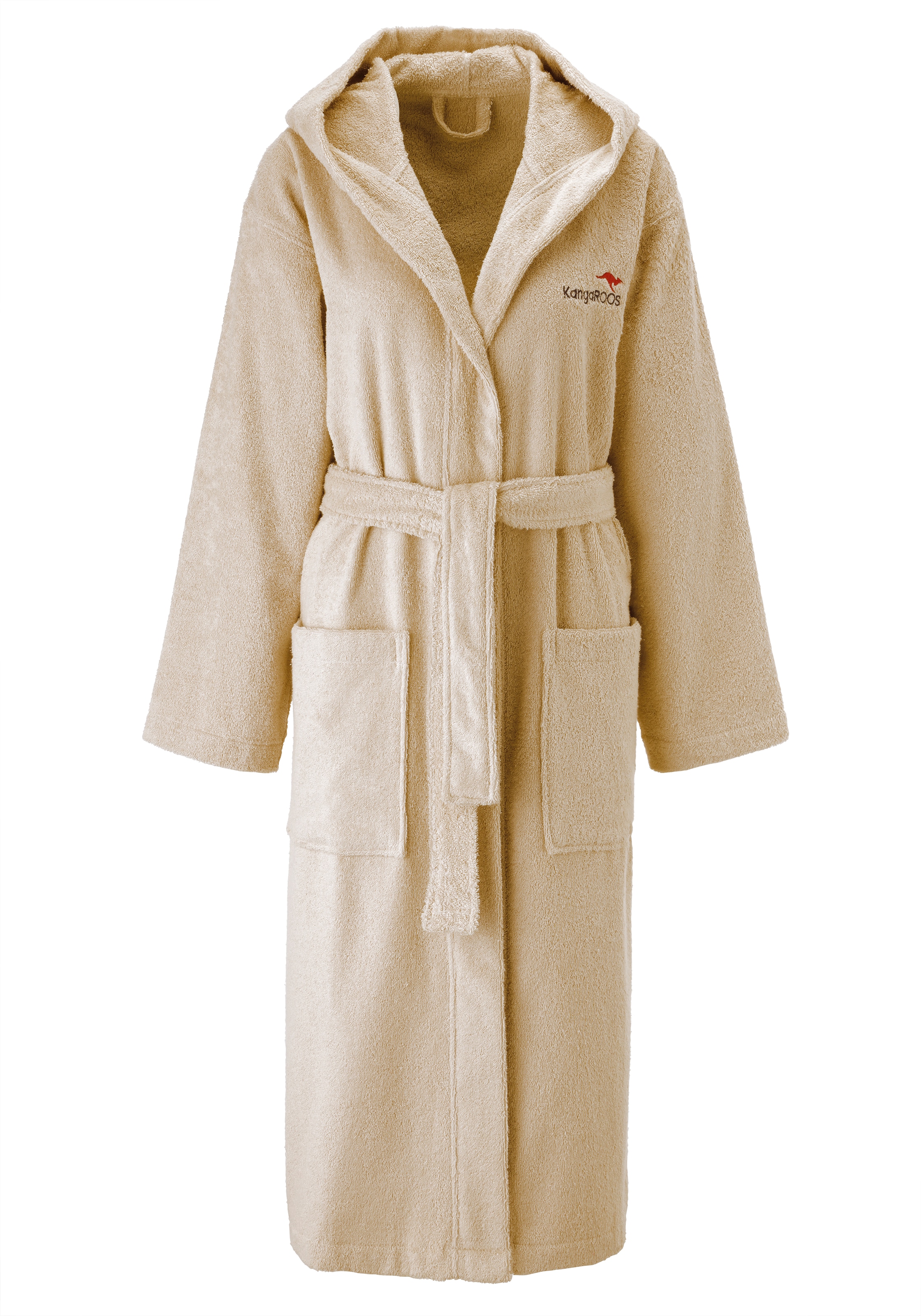 KangaROOS Unisex-Bademantel »Cassidy, für Damen & Herren, Standardlänge & Überlänge« 1 Stk. tlg., mit Taschen, Männer und Frauen, Baumwolle, Reise, Hotel, Sauna, S-3XL