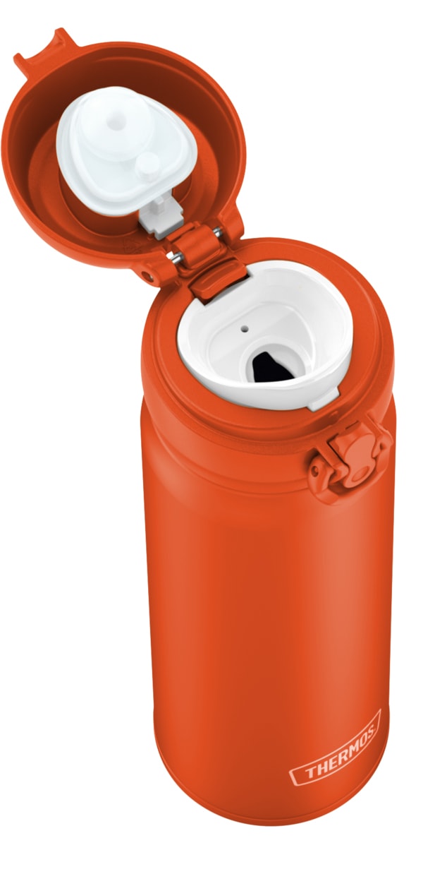 THERMOS Isolierflasche »ULTRALIGHT BOTTLE, doppelwandiger Edelstahl, spülmaschinenfest«, (1 tlg.), 10h heiß & 20h kalt, zerlegbares Safe Flow Lid