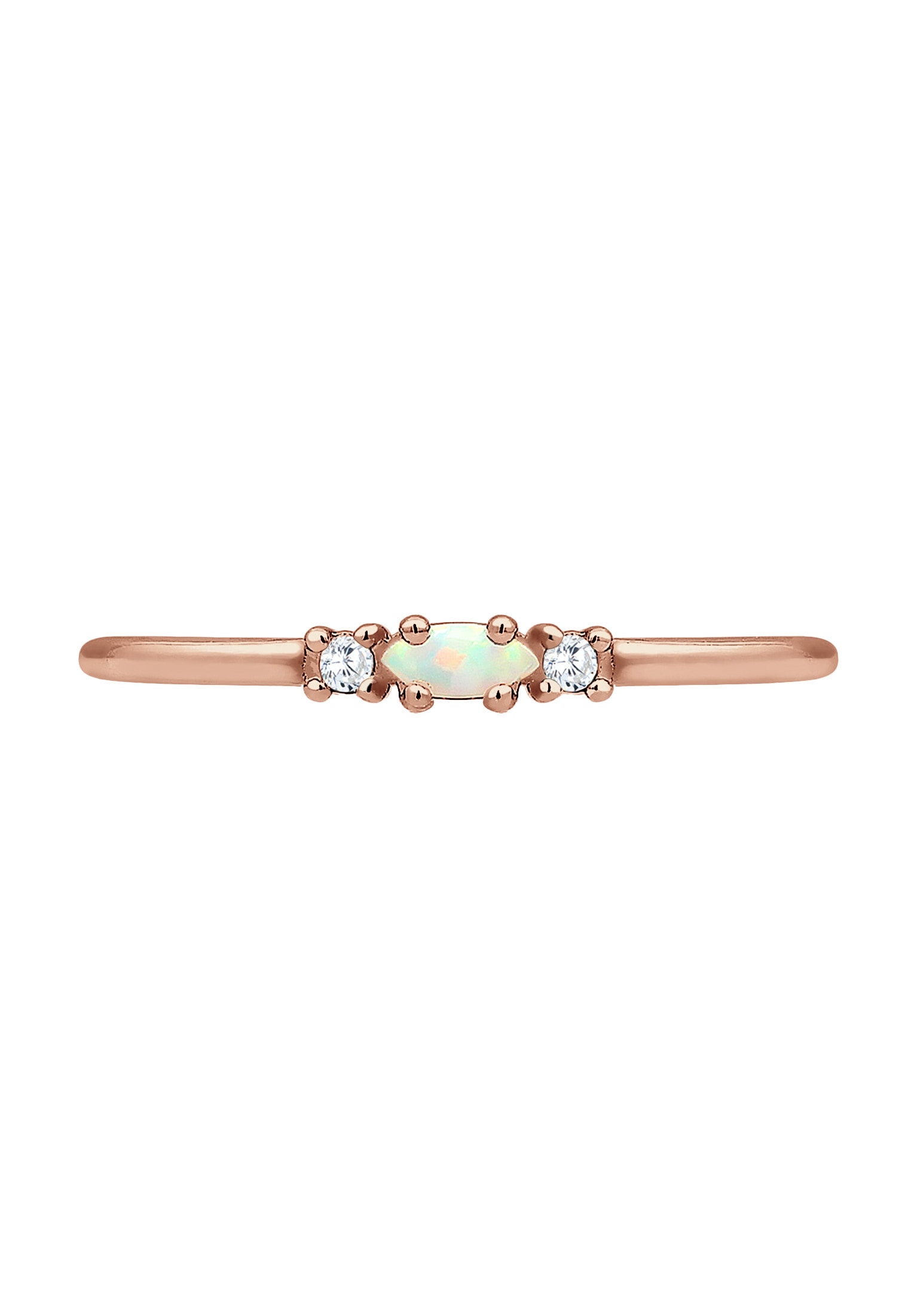 Elli Fingerring »Opal Marquise und Zirkonia 925 Sterling Silber«