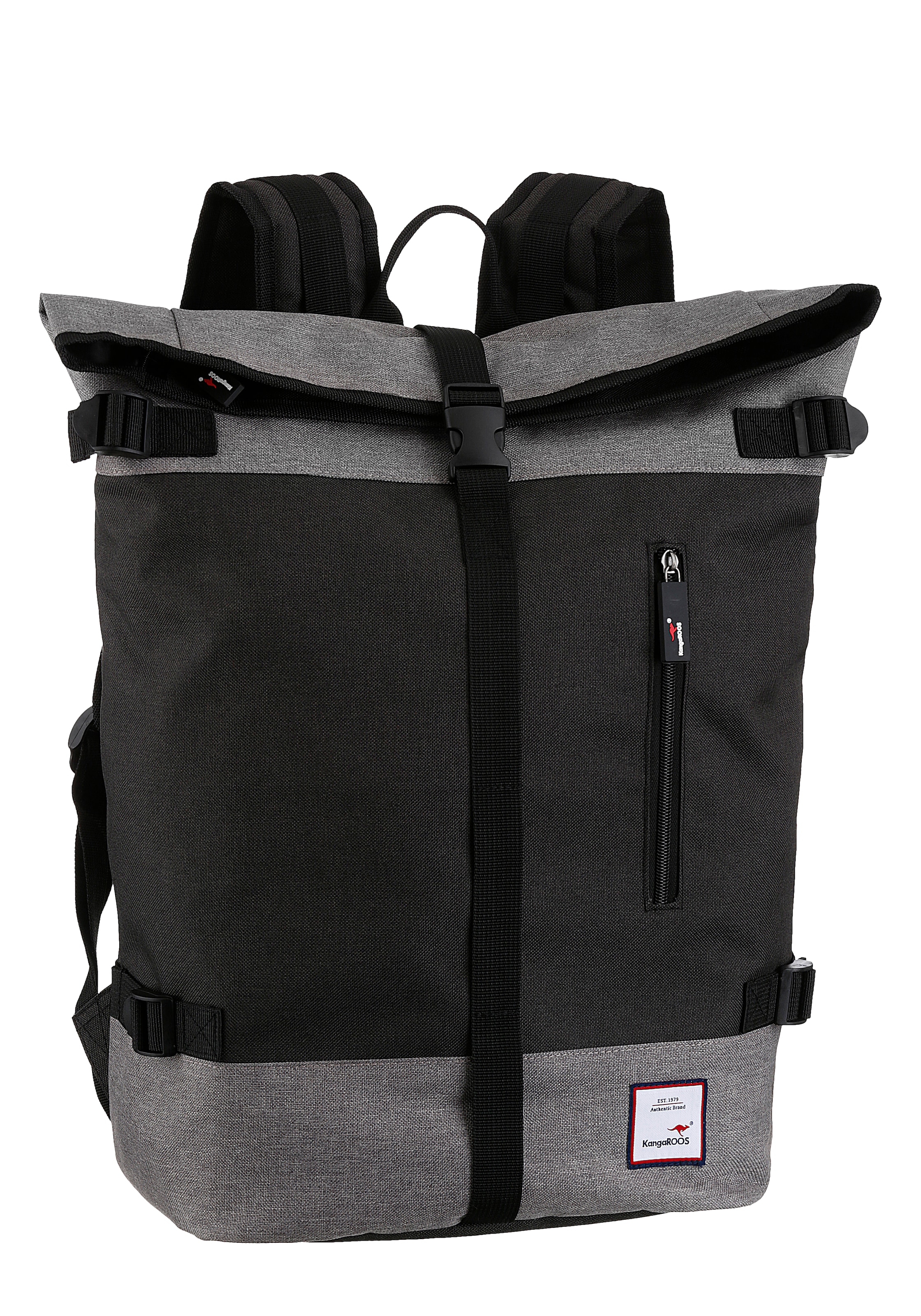 KangaROOS Cityrucksack, mit modischem Roll Top