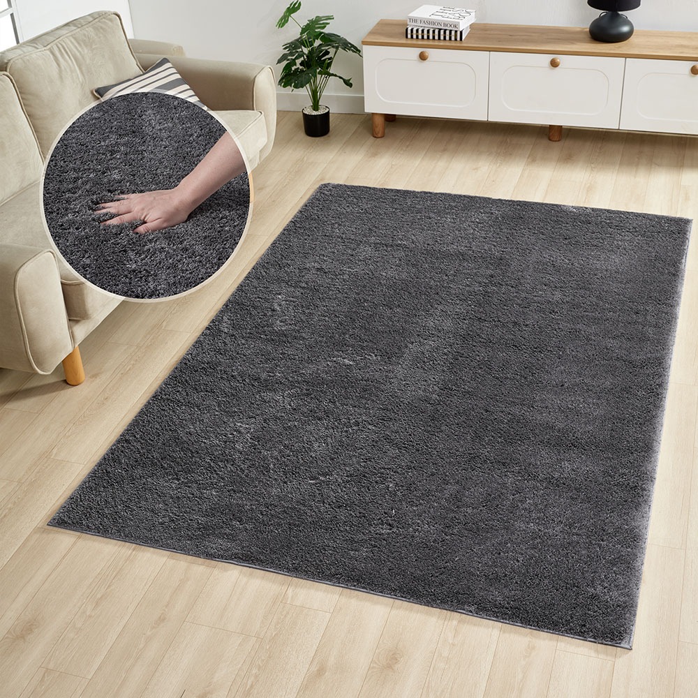 OTTO home Hochflor-Teppich »Lilari«, rechteckig, 30 mm Höhe, Uni Farben, be günstig online kaufen