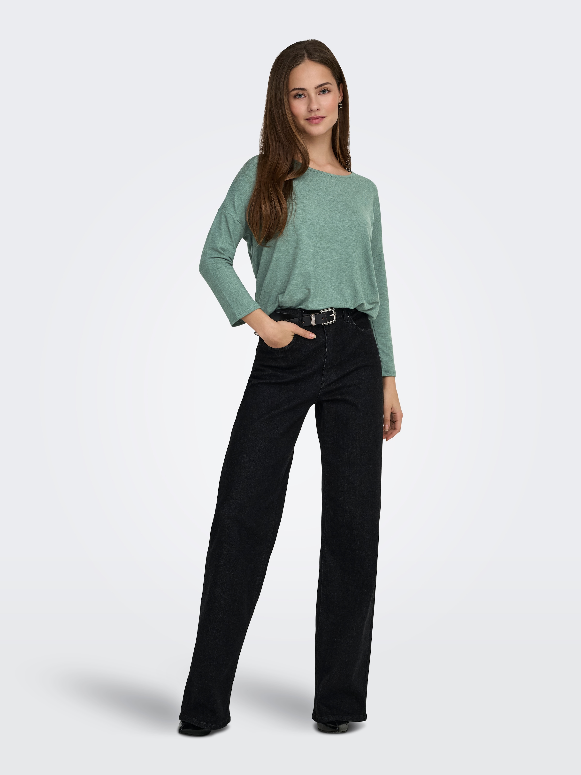 ONLY 3/4-Arm-Shirt »ONLGLAMOUR 3/4 TOP JRS NOOS« Materialmix, loose fit