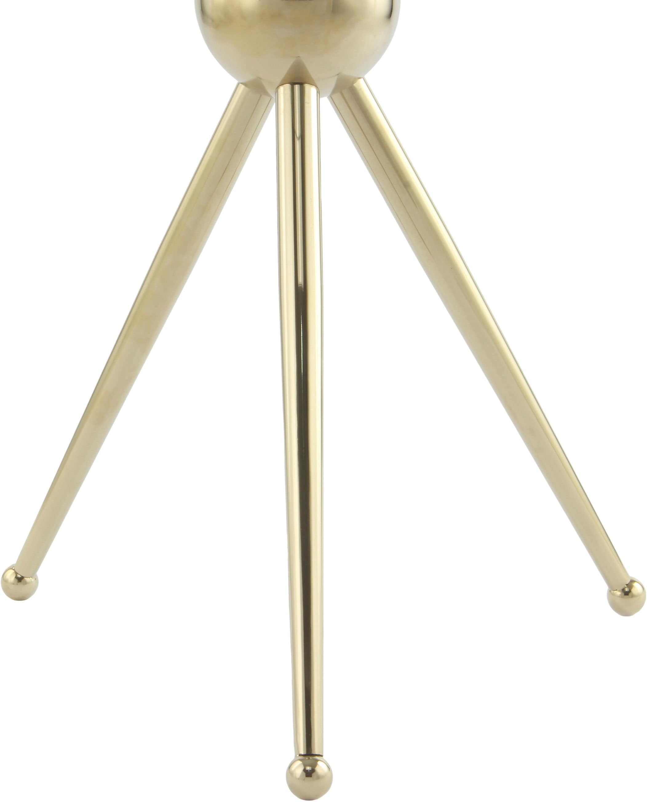 Kayoom Beistelltisch »Ontario 325, Runde Glasplatte aus Sicherheitsglas, 100% Edelstahl«, (1 St.), Minimalistisch, Gestell in Tripod-Design, mit Tragering