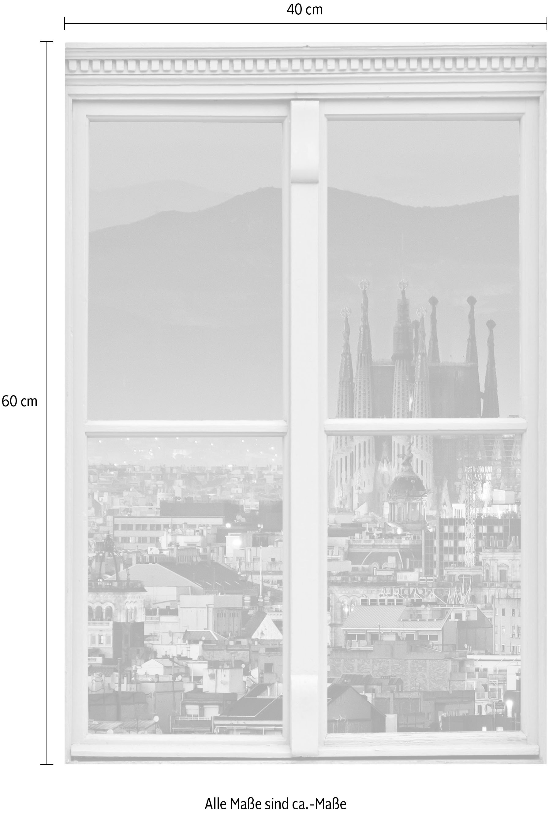 queence Wandsticker »Stadt«, Wandsticker, Wandbild, selbstklebend, 3D, Fenster