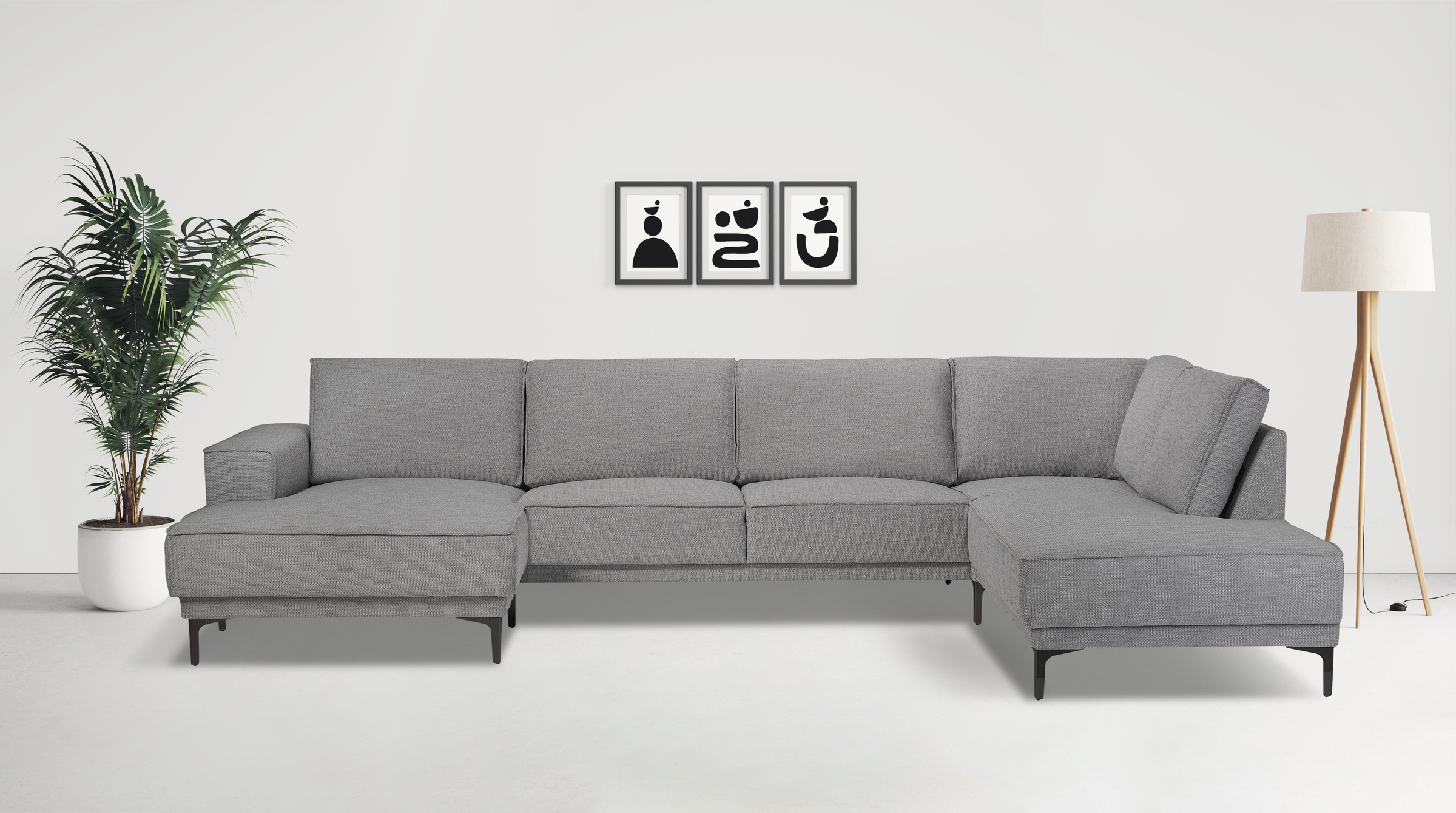 Places of Style Wohnlandschaft »XXL Sofa Oland, Struktur, Flachgewebe, Luxu günstig online kaufen