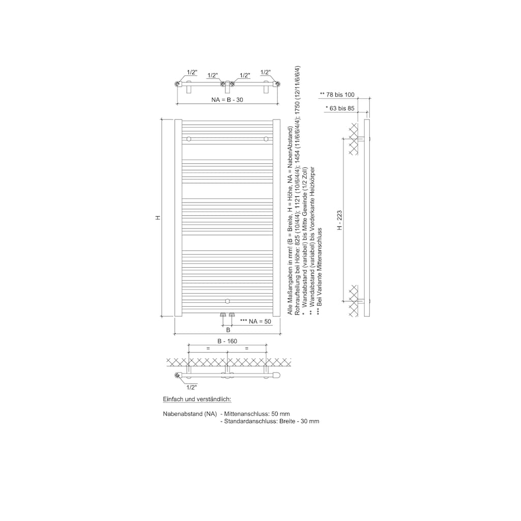 Ximax Badheizkörper »Alpha 825 mm x 500 mm«