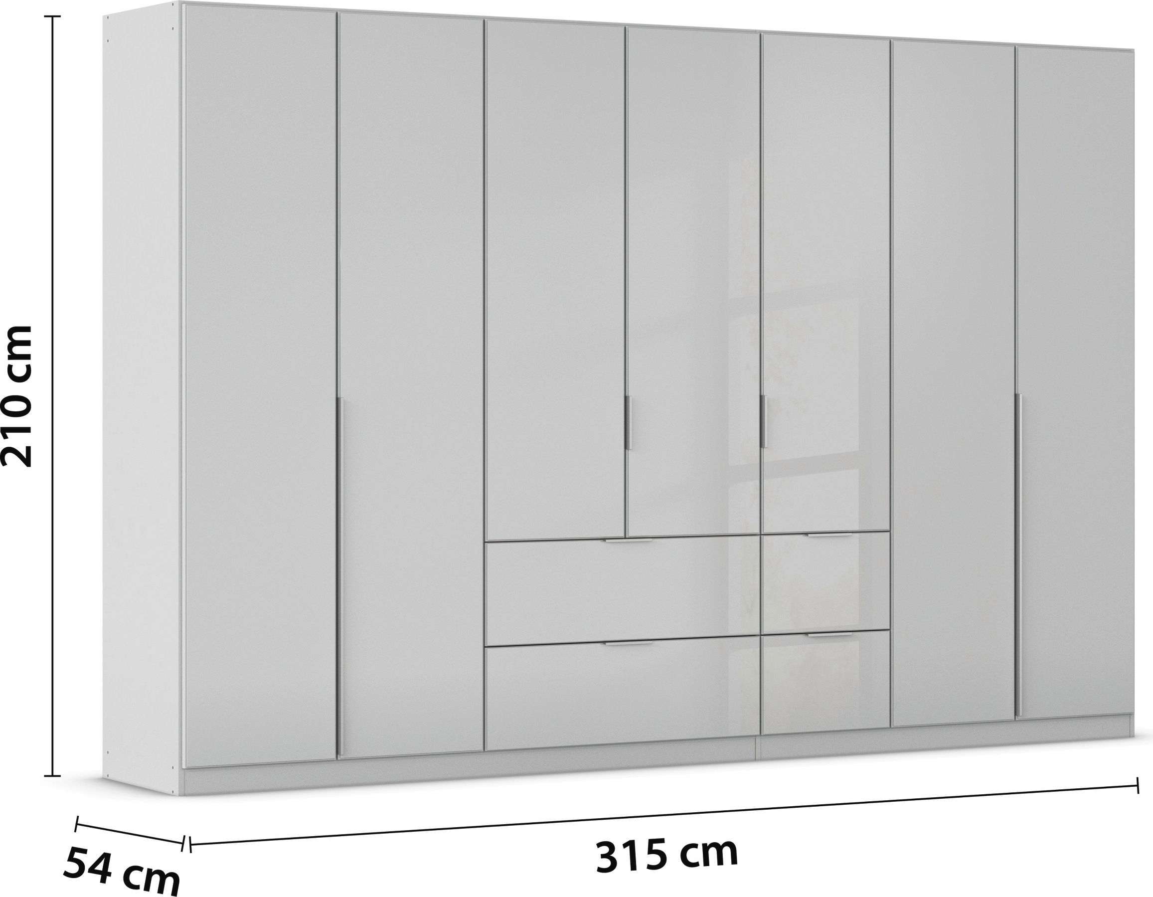 rauch Drehtürenschrank »Kleiderschrank Kleiderschränke Schrank Garderobe AGORDO mit Glasfront«, mit Außenschubkästen, in 6 Breiten und 2 Höhen MADE IN GERMANY