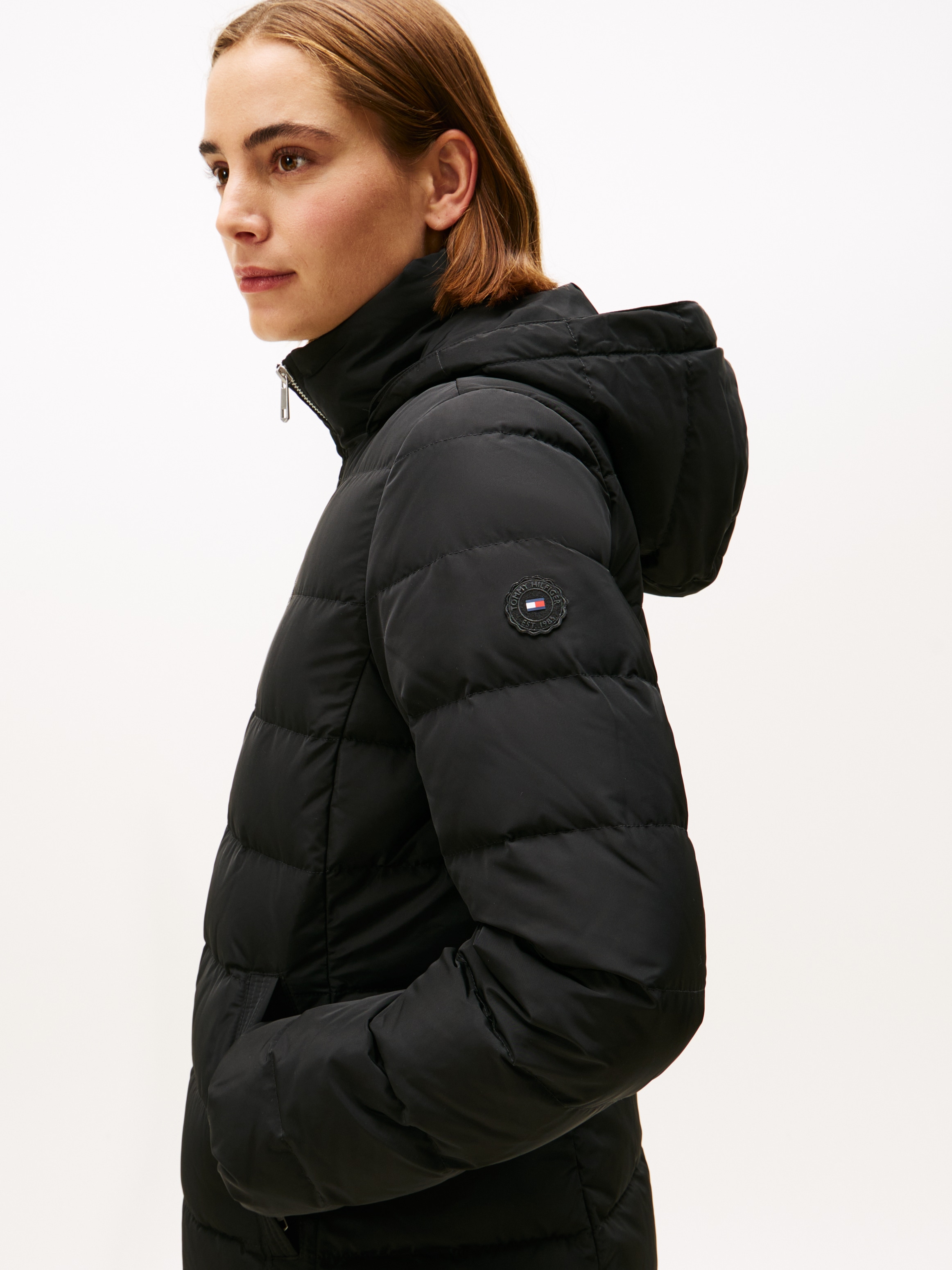 Tommy Hilfiger Steppjacke »MW DOWN SLIM JACKET WITH FUR« mit Kapuze mit Fellimitat