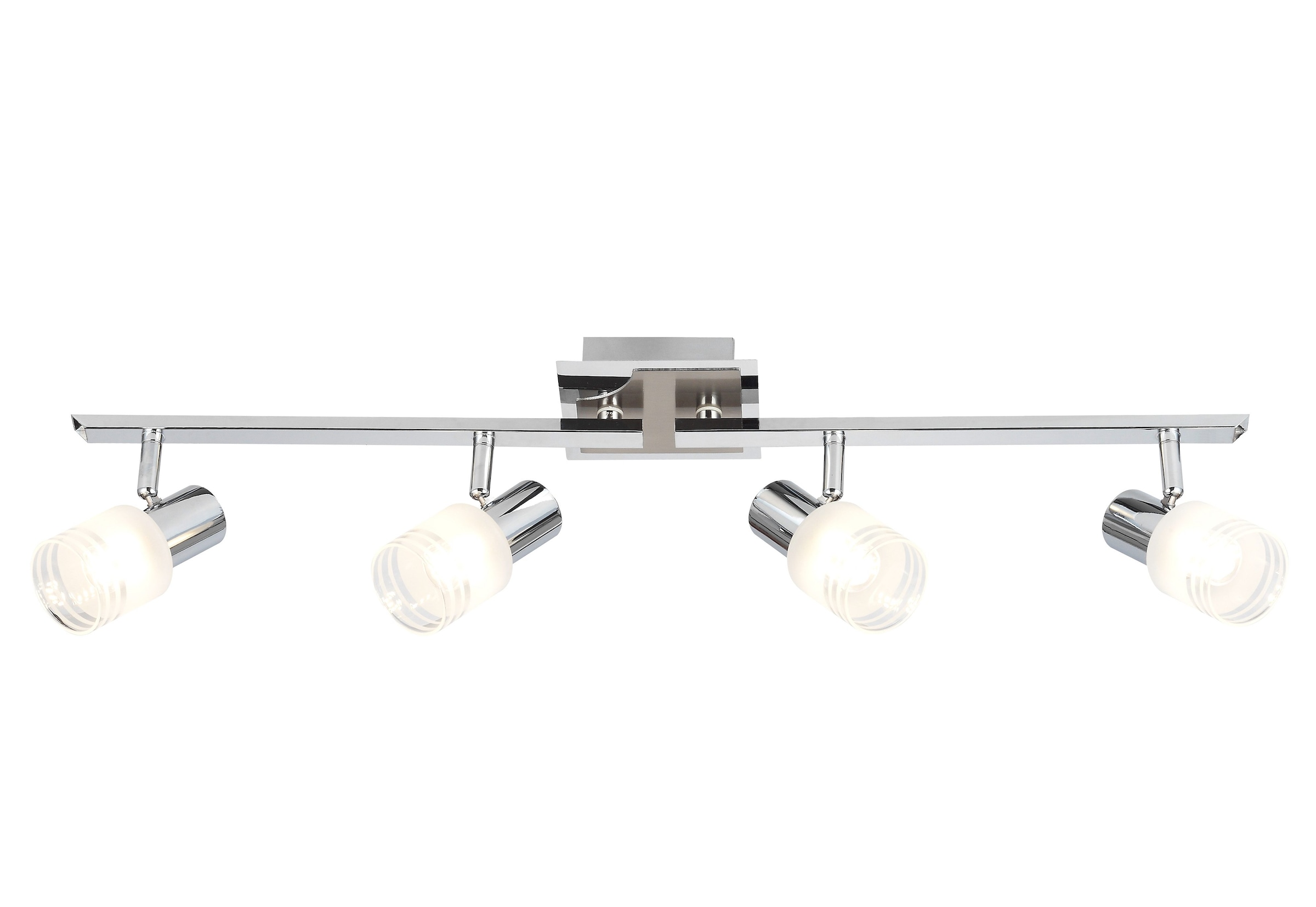 Brilliant LED Deckenstrahler »LEA«, 4 flammig-flammig, LED Spotrohr 4flg eisen7chrom/weiß, E14 max. 4W, schwenkbar, silber