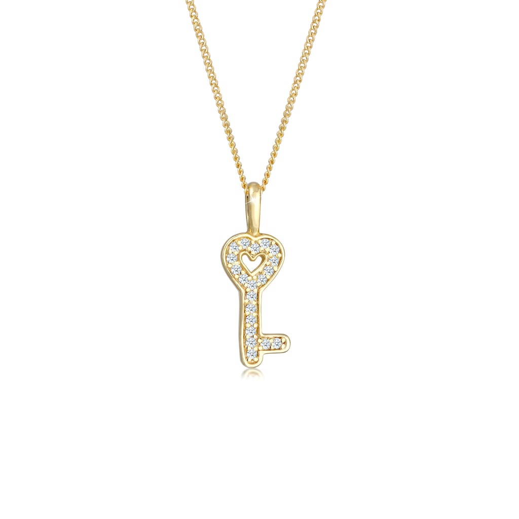 Elli DIAMONDS Collierkettchen »Schlüssel Elegant Diamant (0.1 ct.) 585 Gelbgold«