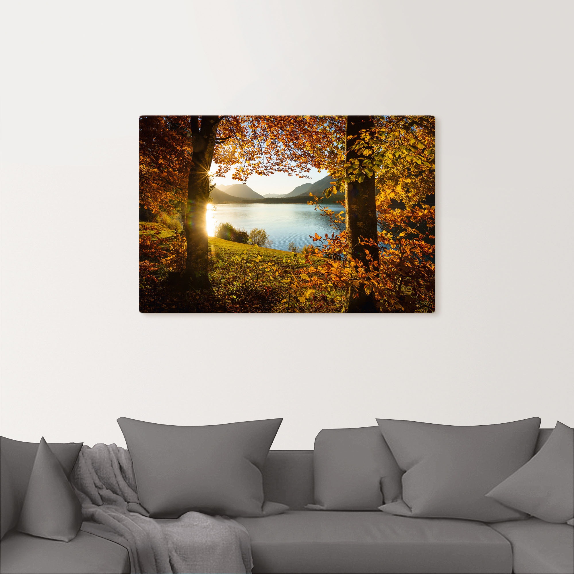 Artland Wandbild »Herbst am Sylvensteinsee« Gewässer 1 Stk. tlg. als Alubil günstig online kaufen