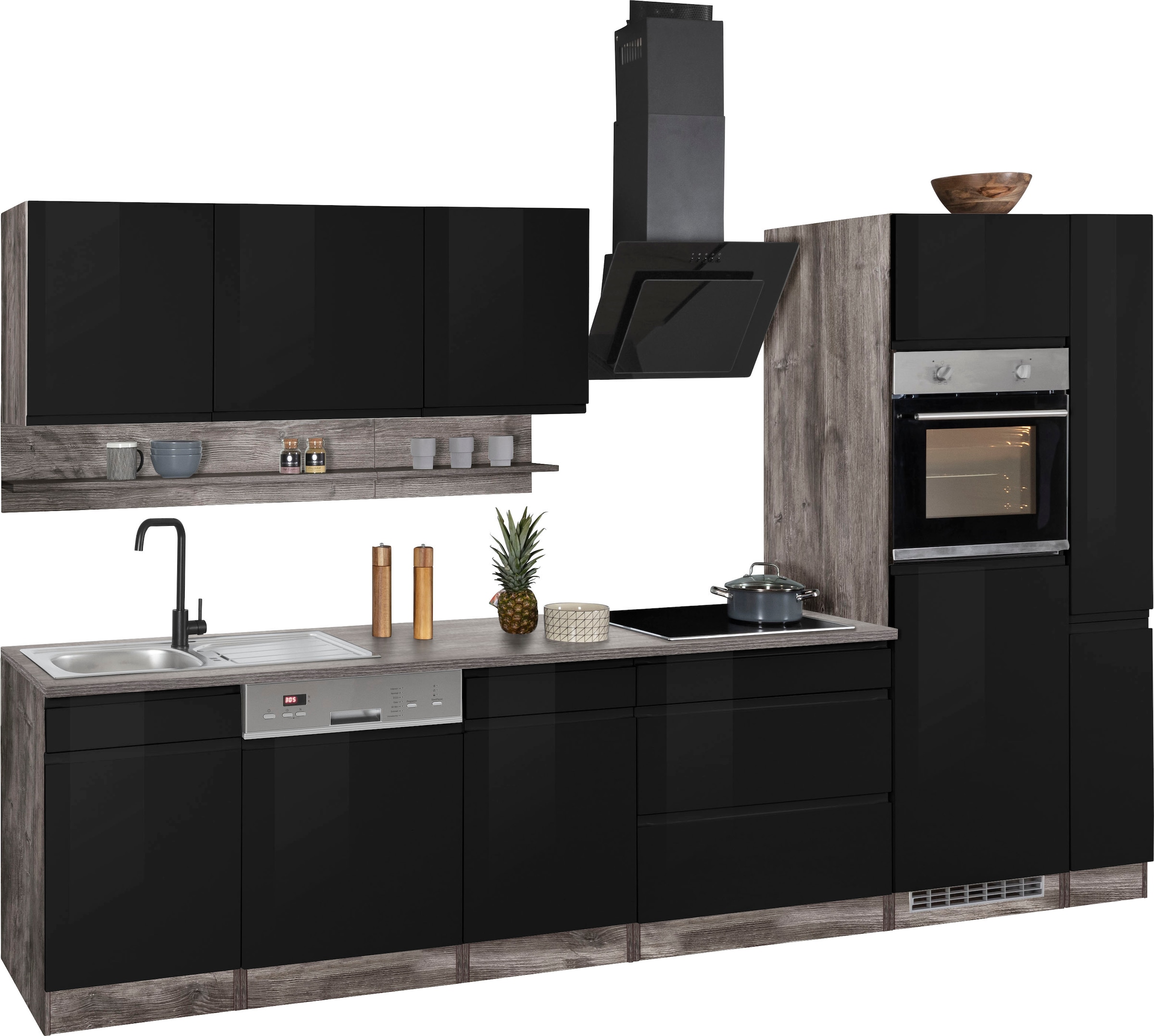KOCHSTATION Küchenzeile »KS-Virginia«, Breite 330 cm, ohne E-Geräte