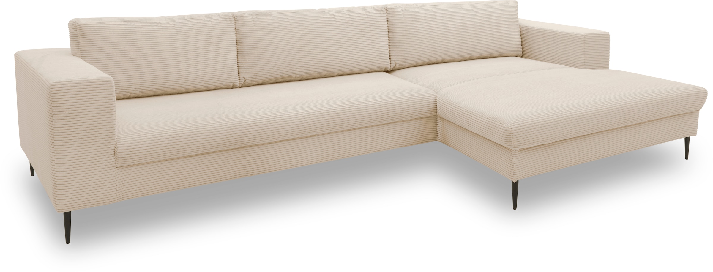 DOMO collection Ecksofa »Modica, zeitlos und elegant, L-Form«, moderne Optik mit extrabreiter Recamiere, auch in Cord