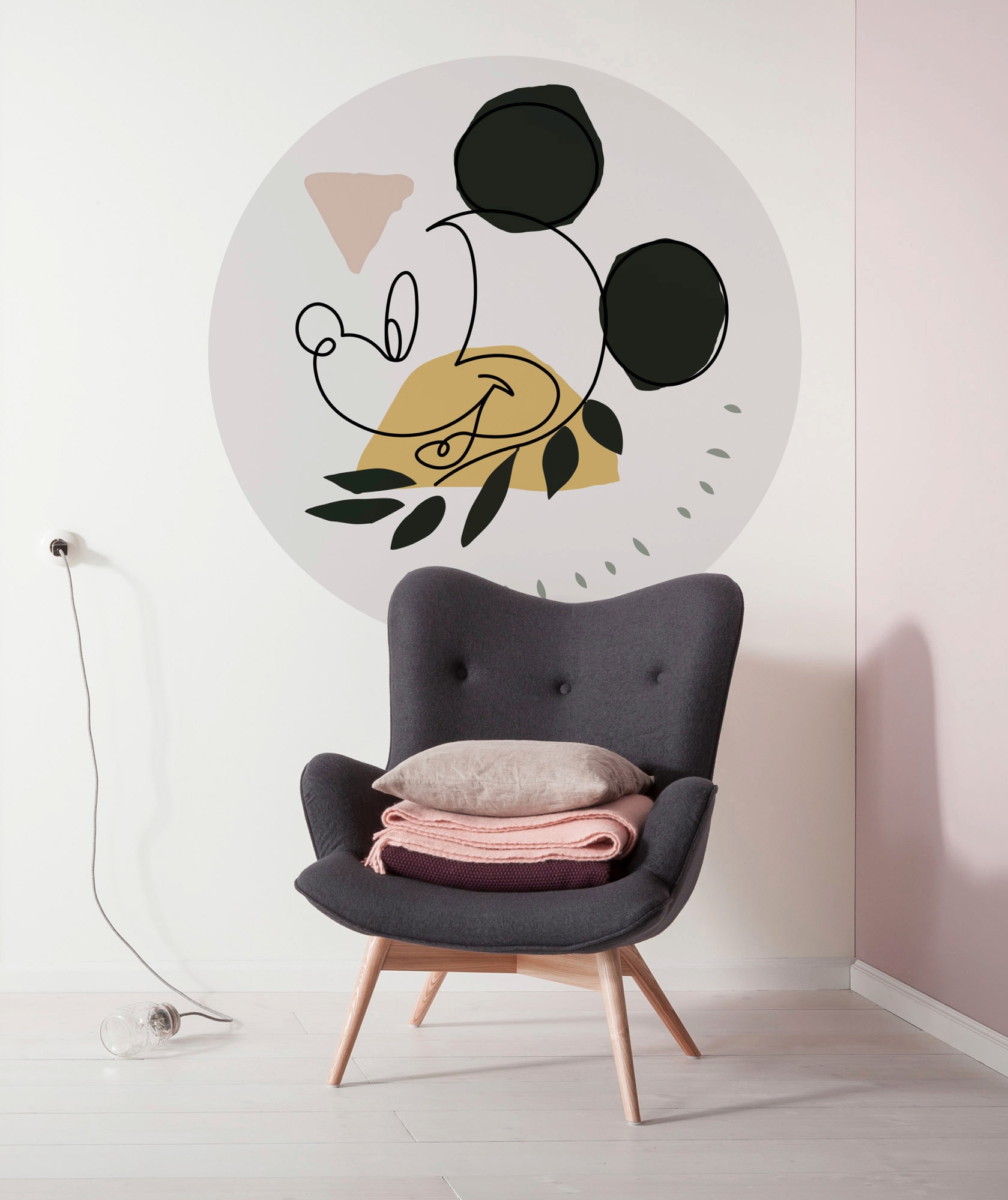 Komar Fototapete »Vlies selbstklebend - Mickey Modern Art - Größe 125 x 125 cm«, bedruckt, Kinderzimmer
