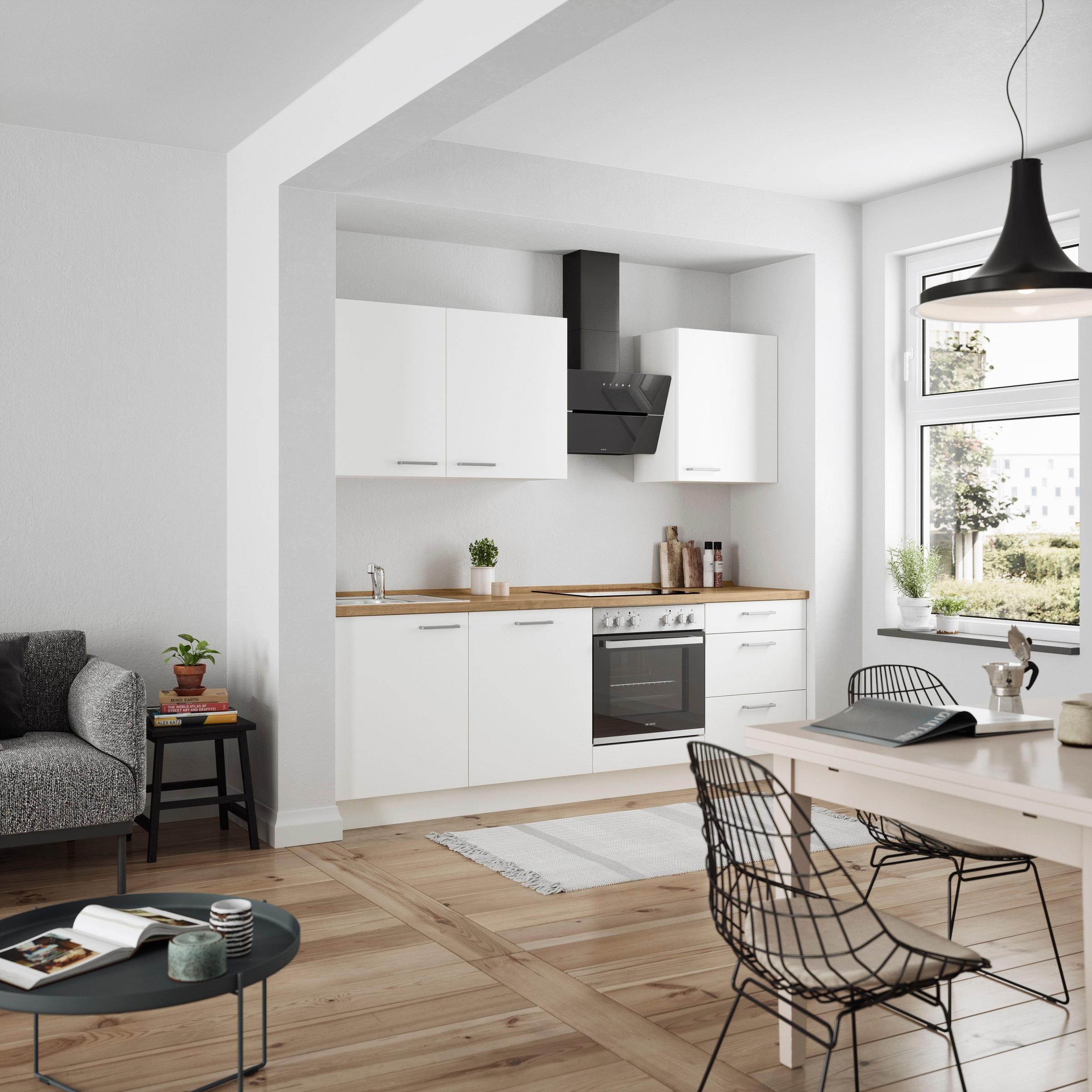 nobilia® Küchenzeile »"Touch II"«, vormontiert, Ausrichtung wählbar, Breite 240 cm, wahlw. mit E-Geräten