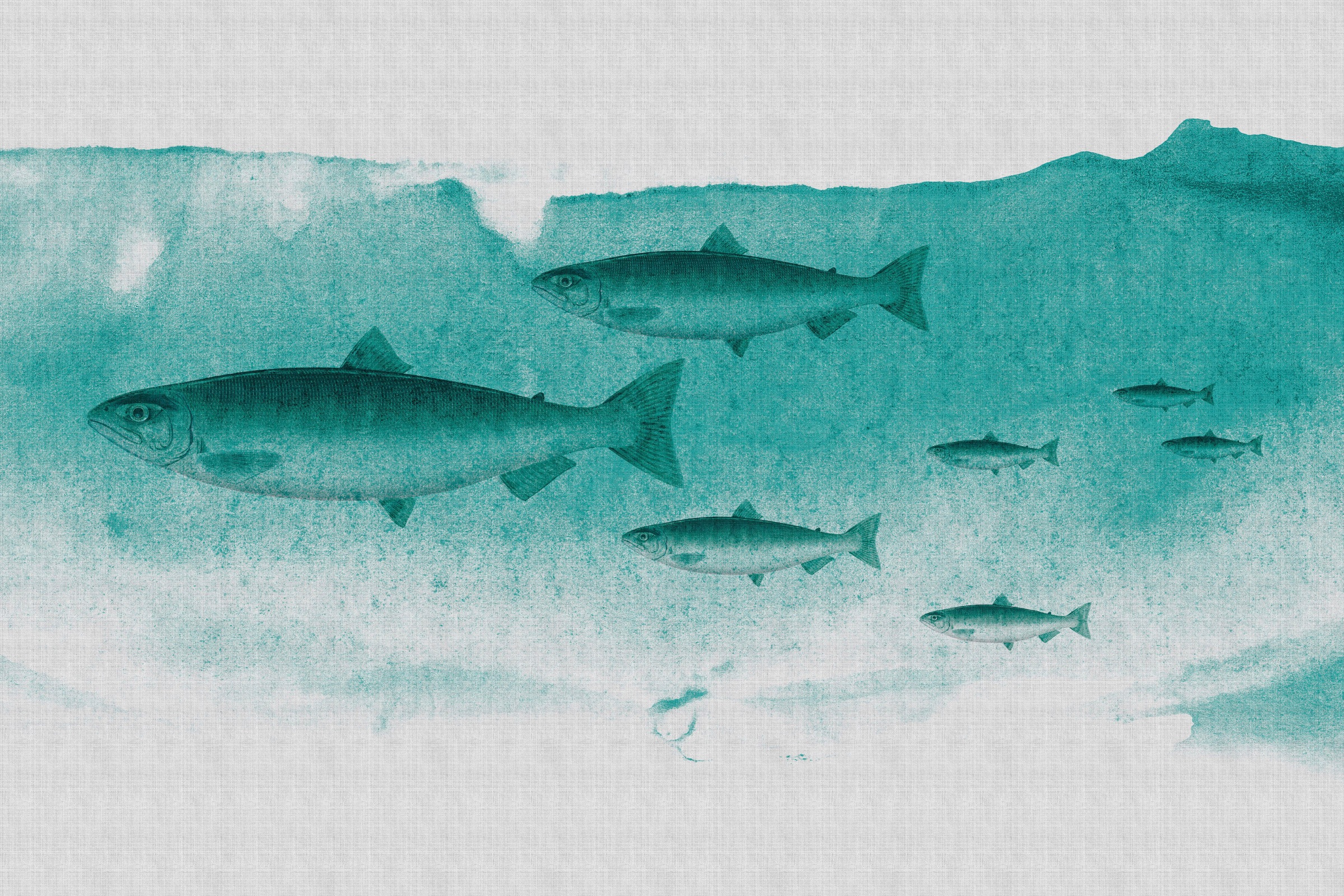 A.S. Création Leinwandbild »into the blue«, Kunst-Tiere-Kinder, (1 St.), Keilrahmen Unterwasser Welt Fische Leinwand-Bild Wohnzimmer modern