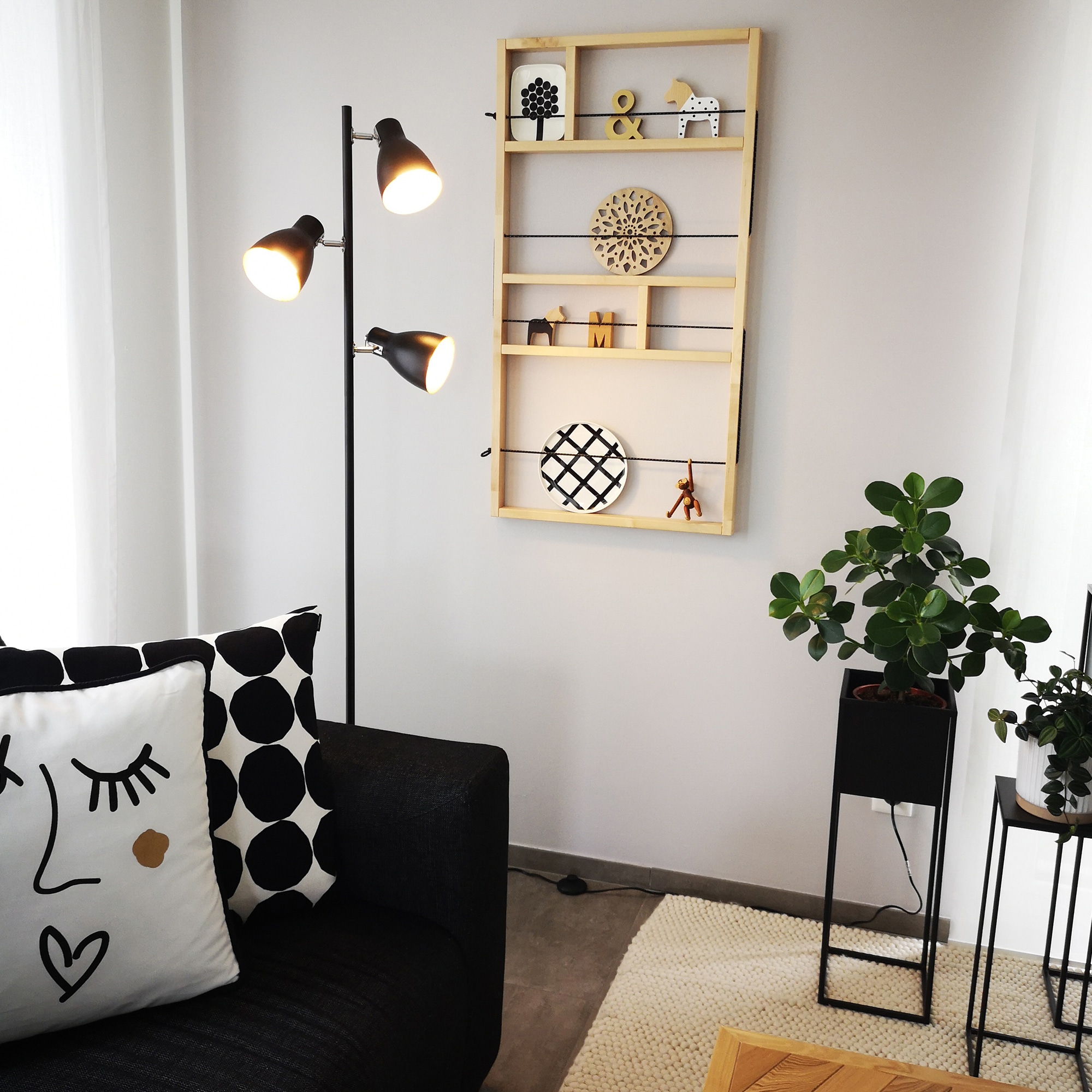 B.K.Licht Stehlampe, 3 flammig, Leuchtmittel E27 | ohne Leuchtmittel, LED Stehleuchte Design Standleuchte Retro Vintage Metall schwarz-gold