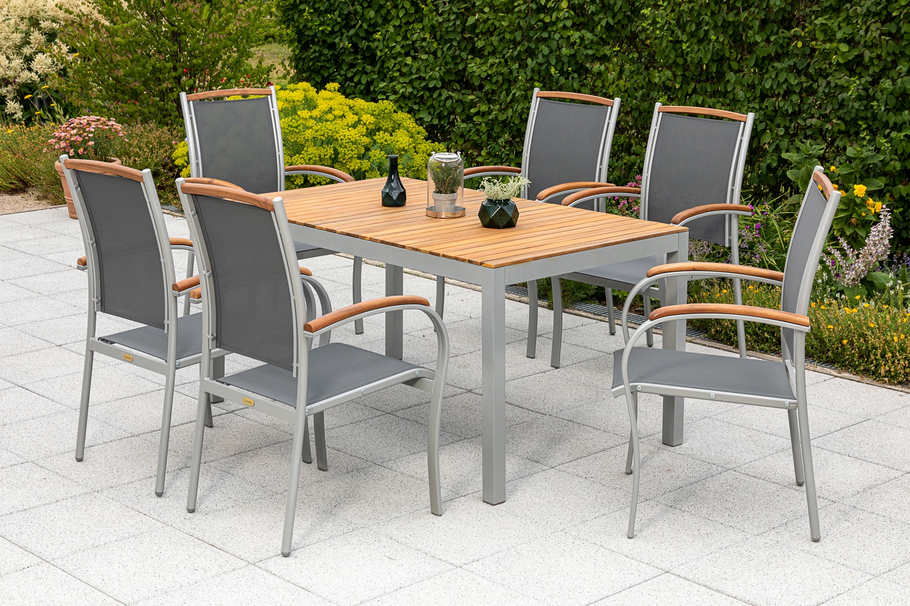 MERXX Garten-Essgruppe »»Siena«« Set, Armlehnen und Rückenabschluss aus geö günstig online kaufen