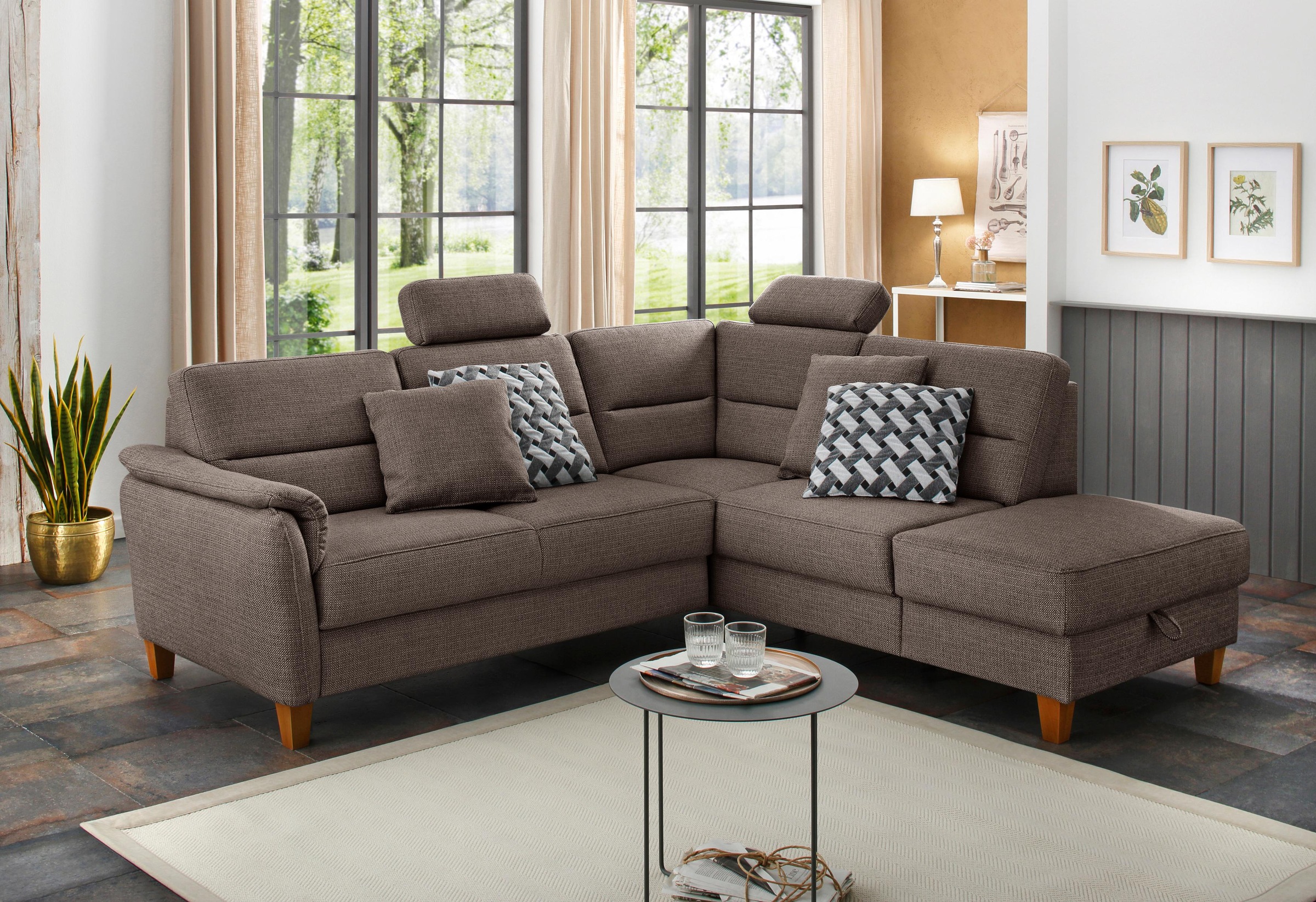 Home affaire Ecksofa »Palmera L-Form, B: 236 cm« optional Bettfunktion & Be günstig online kaufen