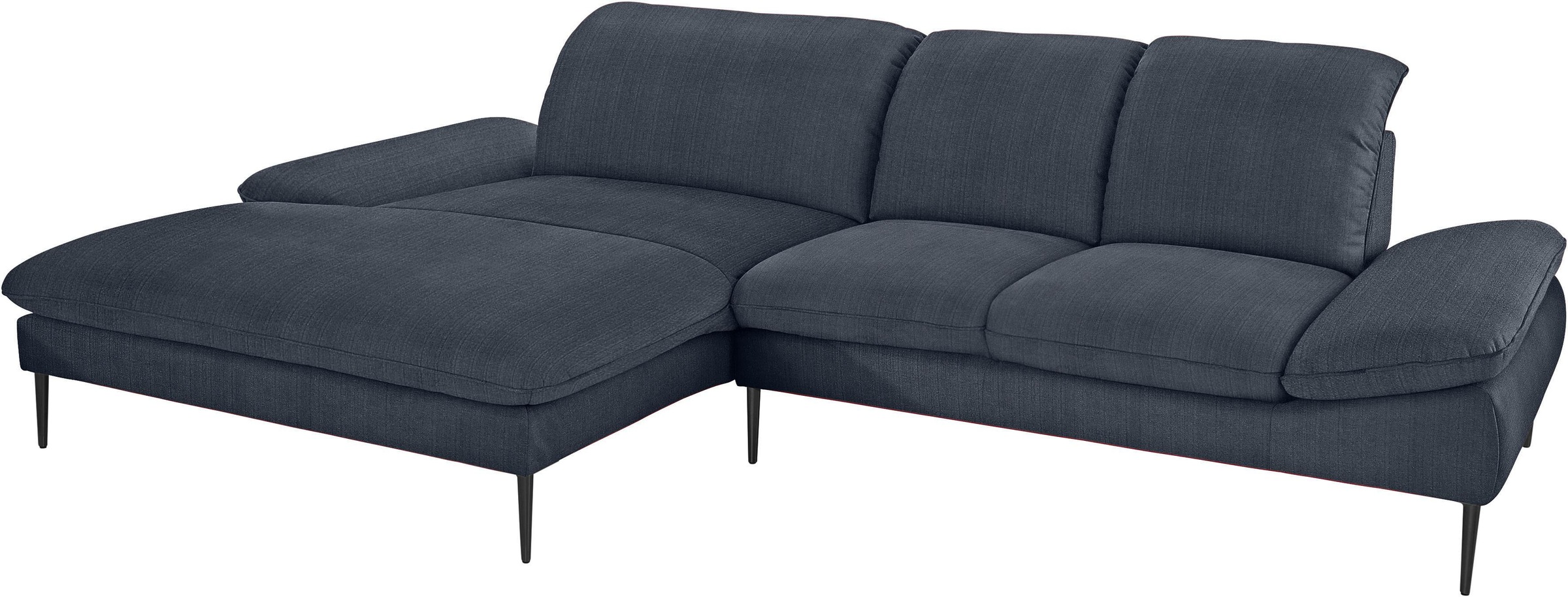 W.SCHILLIG Ecksofa »enjoy&MORE, Designsofa, elegant und bequem, L-Form«, Sitztiefenverstellung, Füße schwarz pulverbeschichtet, Breite 310 cm