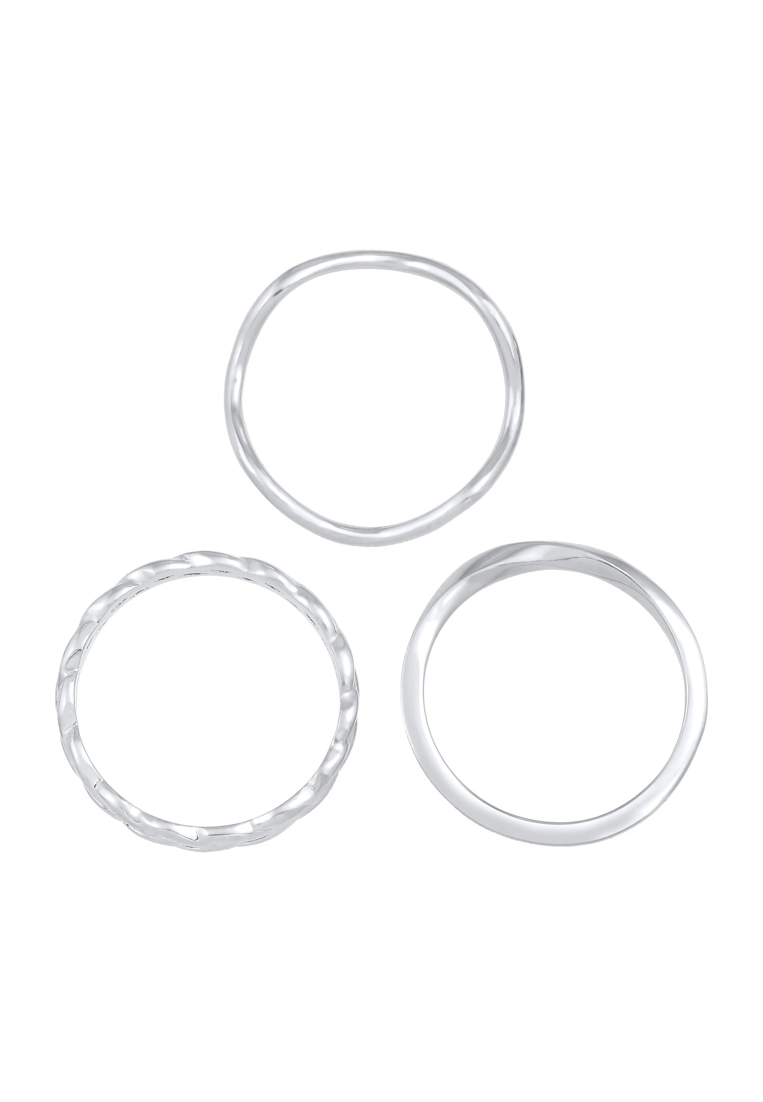 Elli Ring-Set »Ringset Trend Welle Zopf Gedreht Style 925 Silber«