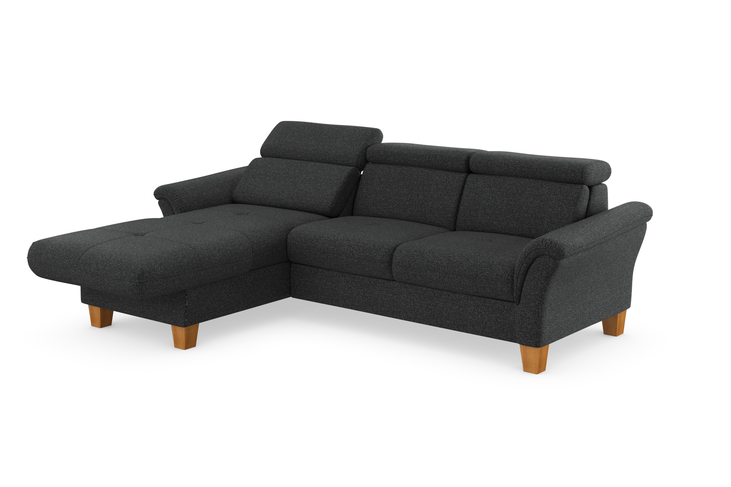 Home affaire Ecksofa »Lindgren L-Form«, wahlweise mit Bett mit klappbaren Rollen, Kasten und Kopfverstellung