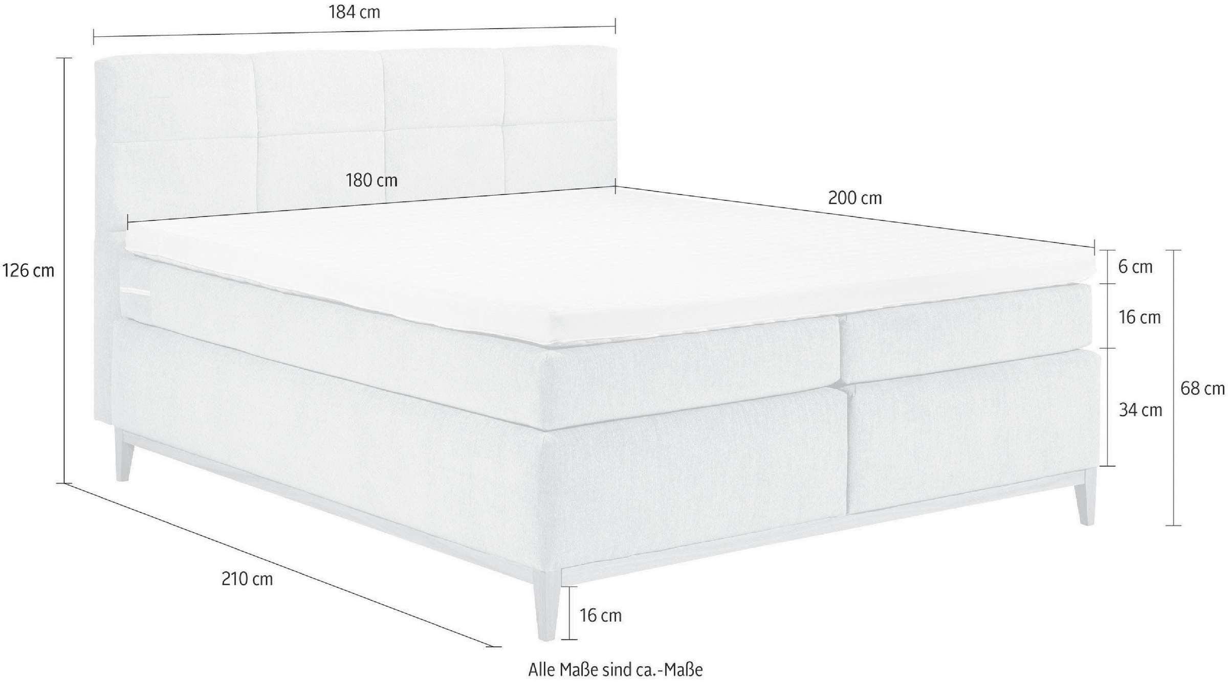 8. Bild von ED EXCITING DESIGN Boxspringbett »Esberg«, inkl. Topper mit Klimaband