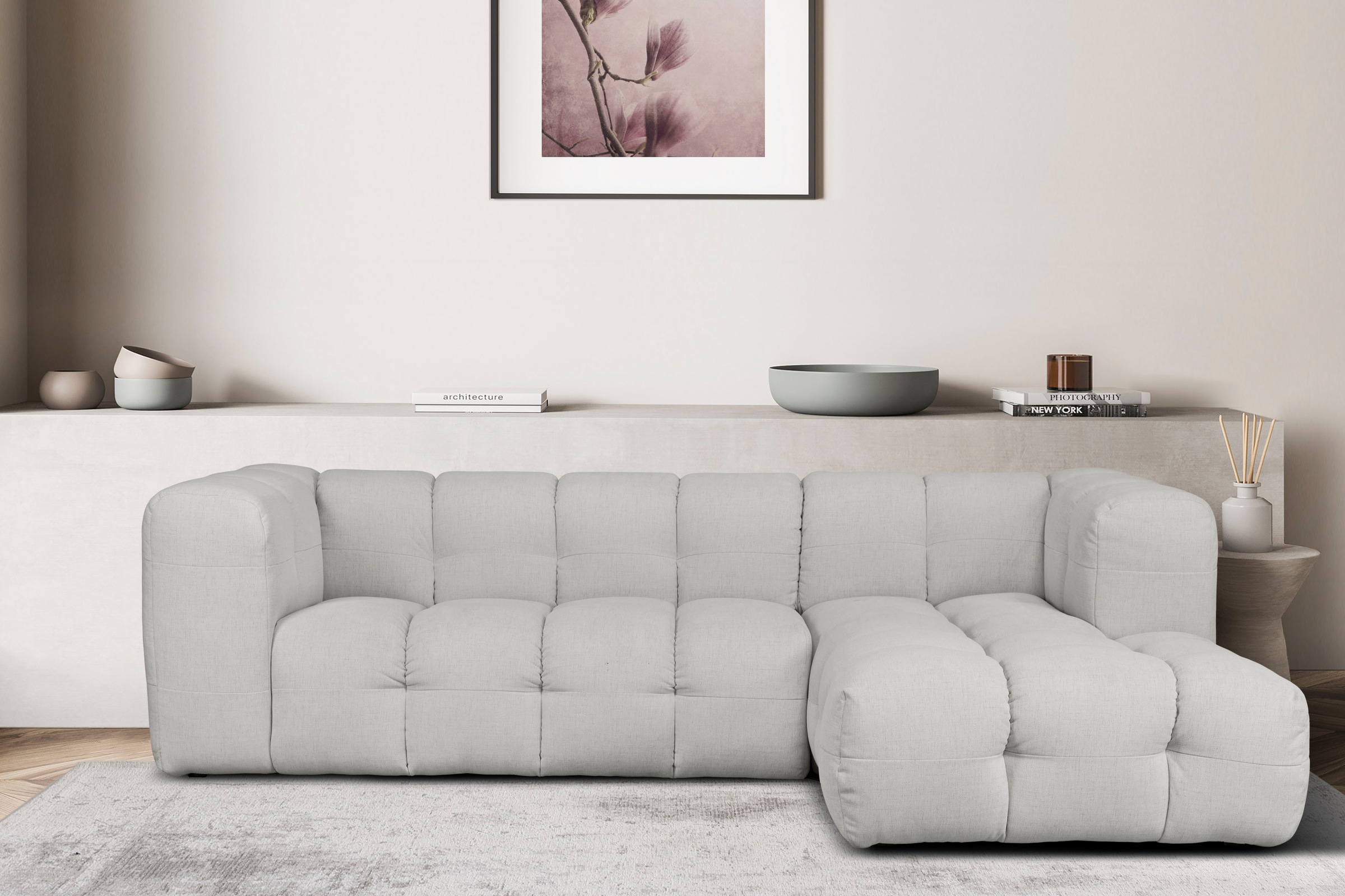 LeGer Home by Lena Gercke Ecksofa »TALISHA L-Form Designersofa, moderne Steppung, B/T/H: 276/178/75 cm«, aufwendig gepolstert, hoher Sitzkomfort