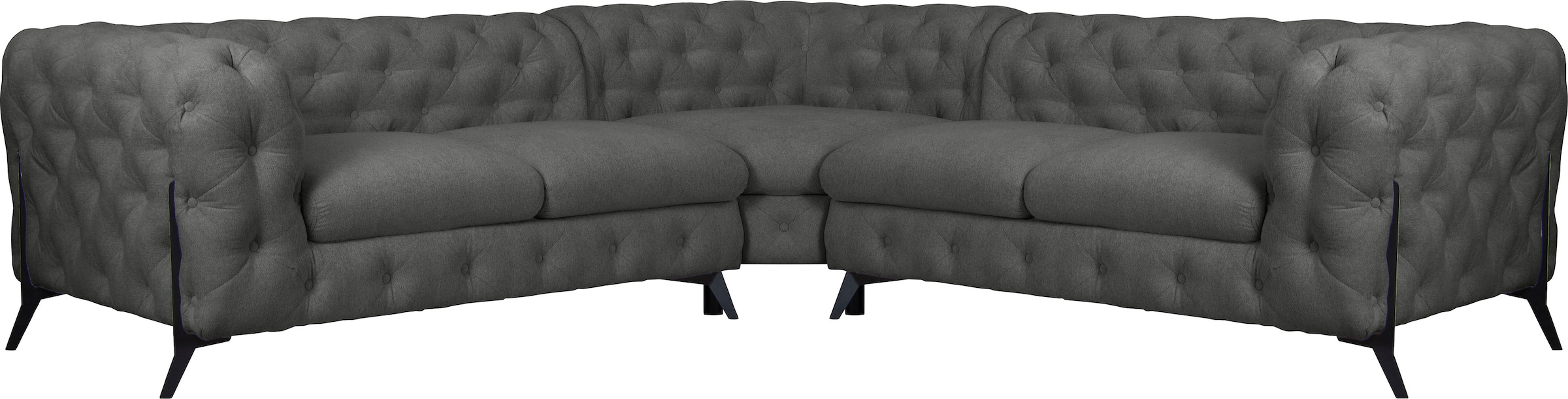 Home affaire Chesterfield-Sofa »Amaury L-Form« Chesterfield-Optik, Breite/T günstig online kaufen