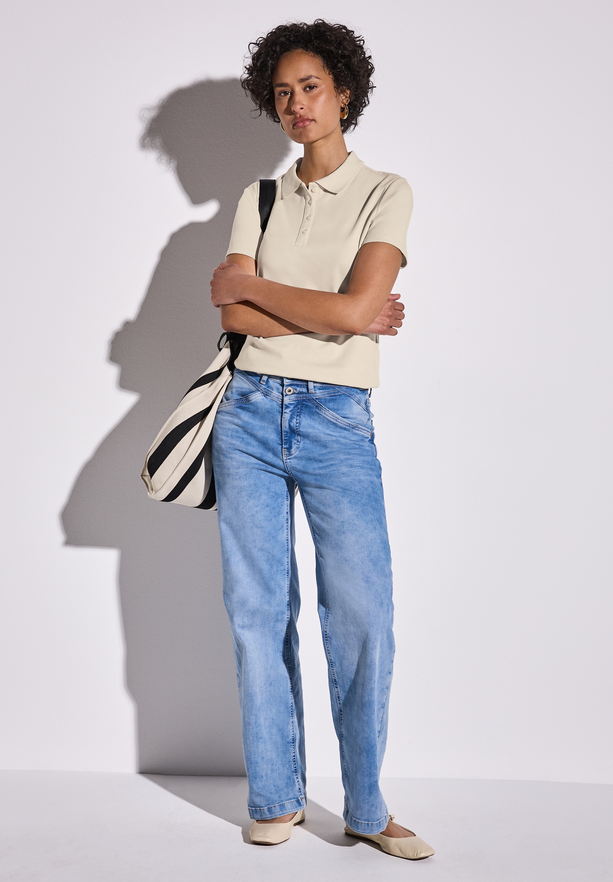 STREET ONE Poloshirt, mit Ripsstruktur