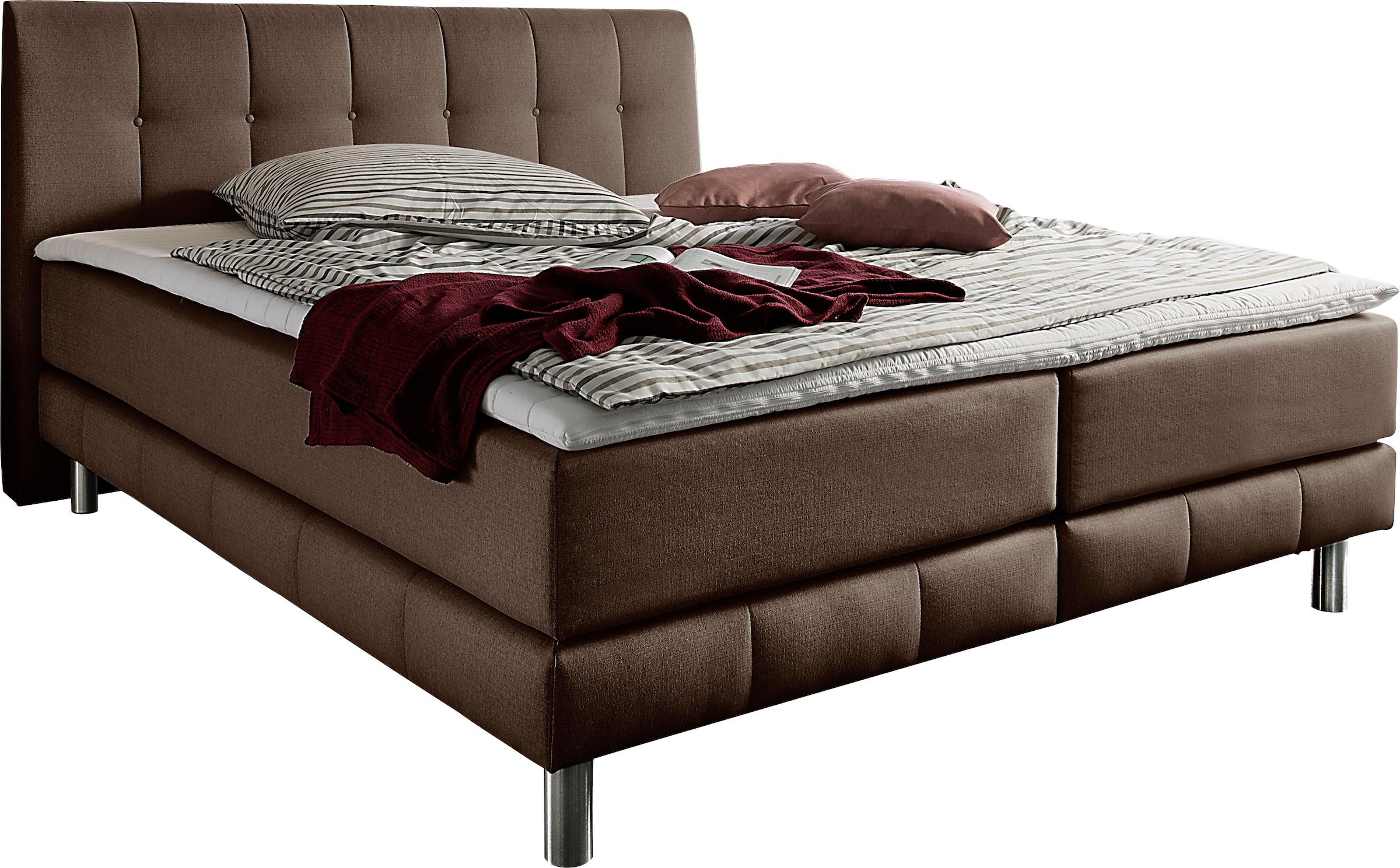 Places of Style Boxspringbett »Cafone«, inkl. Topper, 5 Breiten, 3 Matratzenarten und 3 Härtegraden wählbar