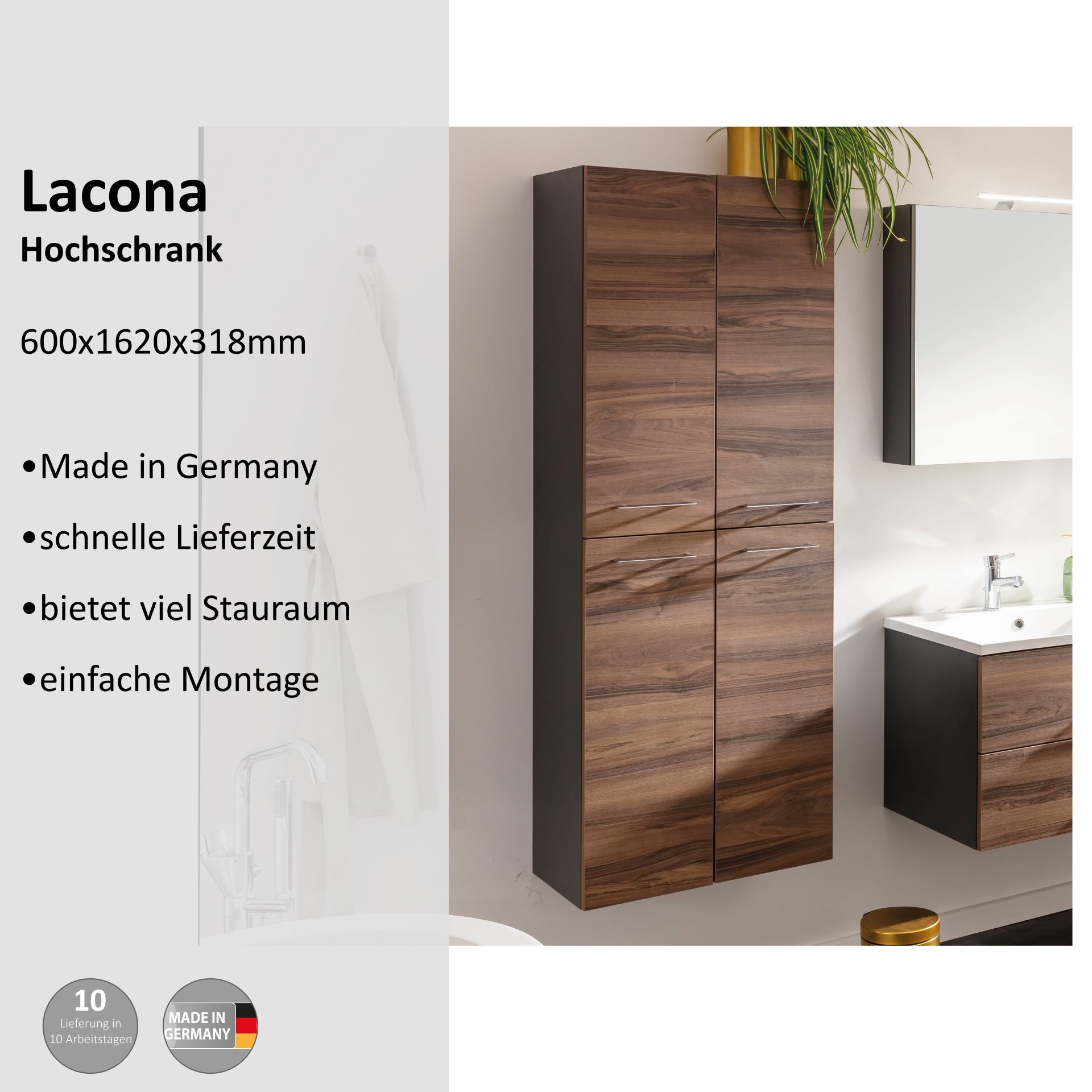 welltime Hochschrank »Lacona«