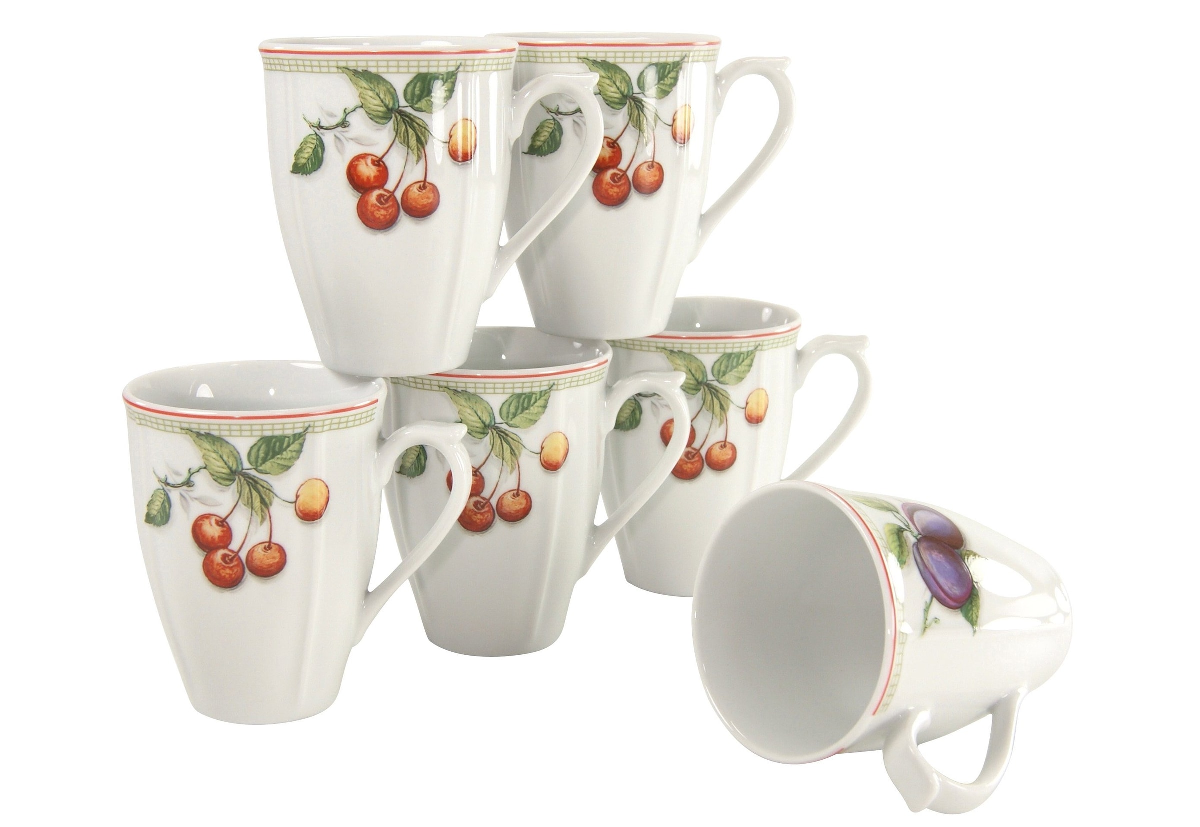 CreaTable Becher »Kaffeebecher Flora Orchard«, (Set, 6 tlg.), Tassen Set, 6-teilig