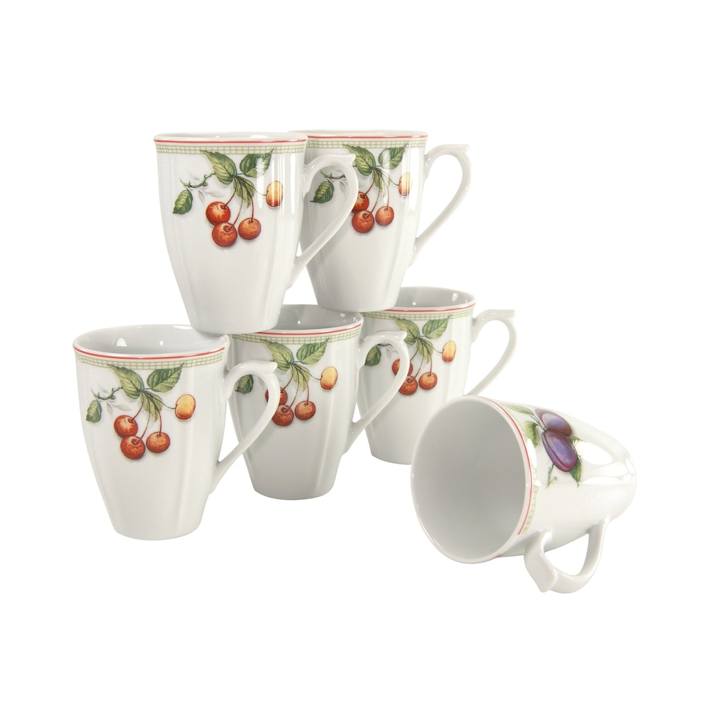 CreaTable Becher »Kaffeebecher Flora Orchard«, (Set, 6 tlg.)