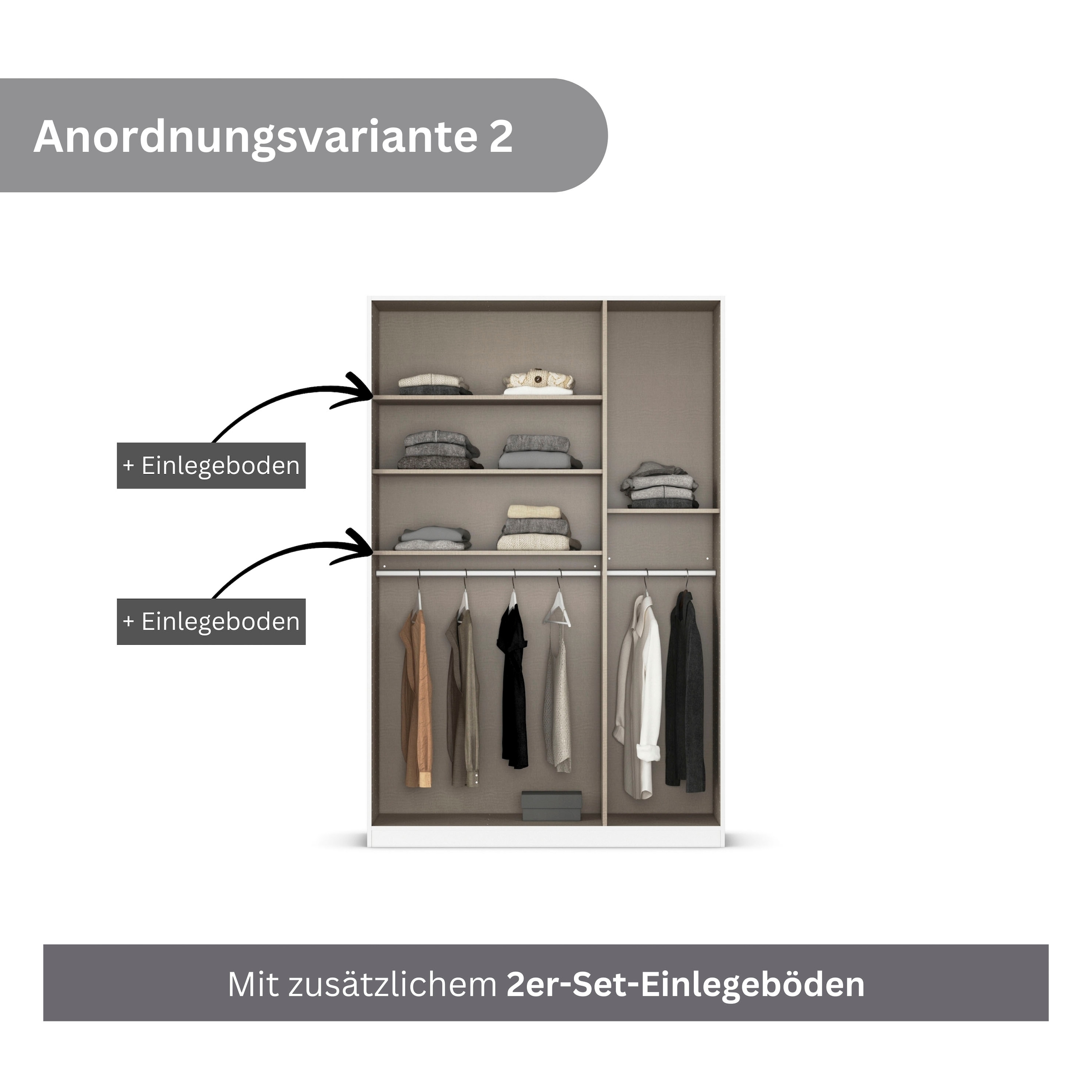 rauch Drehtürenschrank »Kleiderschrank Schrank Garderobe AGORDO TOPSELLER Schlafzimmer«, (in zwei Griff-Farben mit Dekor- oder Hochglanzfront), durchdachte Innenausstattung, in 6 Breiten und 2 Höhen MADE IN GERMANY