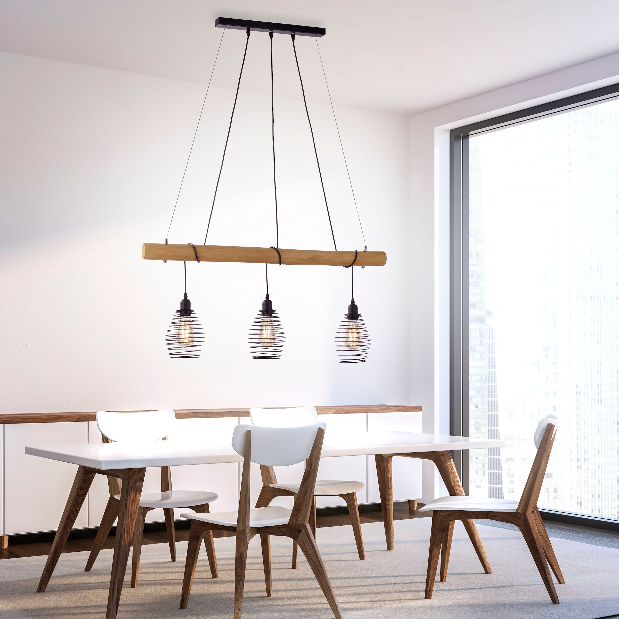 JUST LIGHT Pendelleuchte »SPRING«, 3 flammig, Leuchtmittel E27   ohne Leuch günstig online kaufen