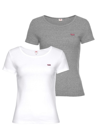 Levi's® T-Shirt »Mini-Logo«, (2 tlg., 2er-Pack), mit kleiner Markenlogo-Stickerei auf... kaufen