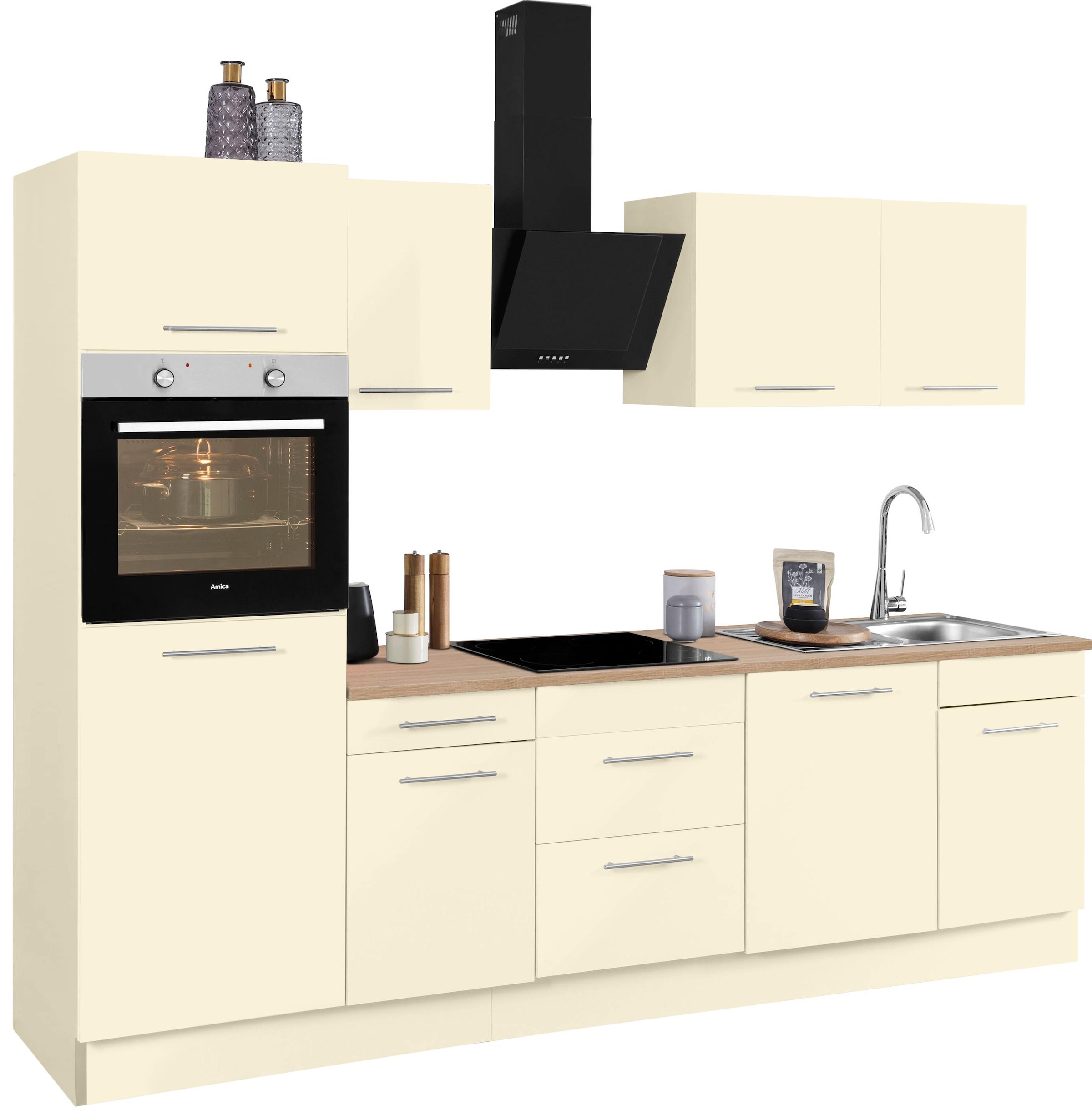 wiho Küchen Küchenzeile »Ela«, Breite 280 cm, Soft-Close-Funktion, höhenverstellbare Füße