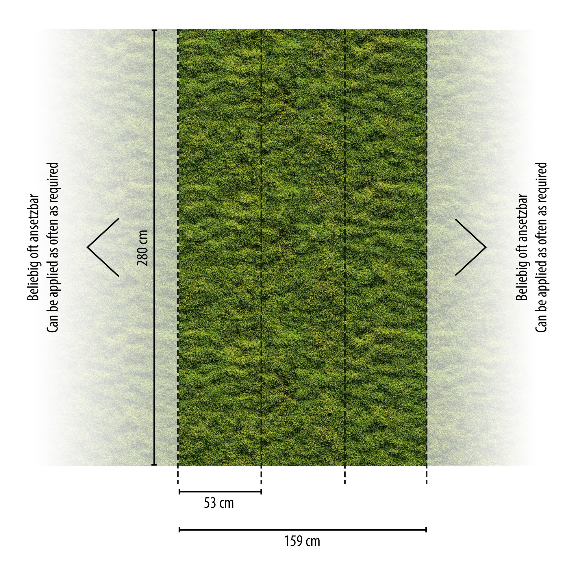 living walls Fototapete »THE WALL III Mooswand Tapete Motivtapete Natur Natur«, matt, Vliestapete floral für Schlafzimmer Küche Wohnzimmer Mooswand Design