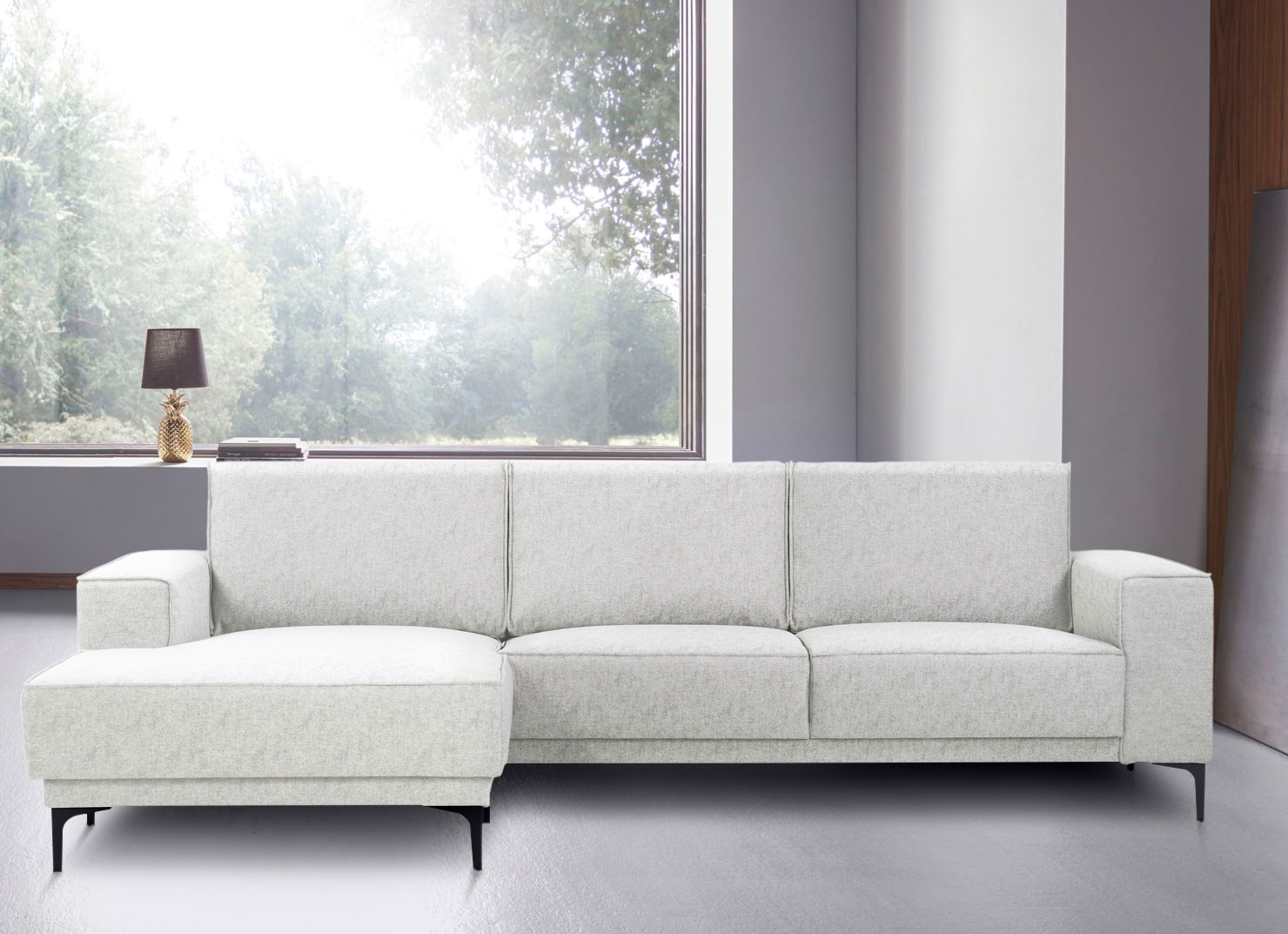 Places of Style Ecksofa »Polsterecke Oland, Struktur, Flachgewebe, Luxus-Mi günstig online kaufen