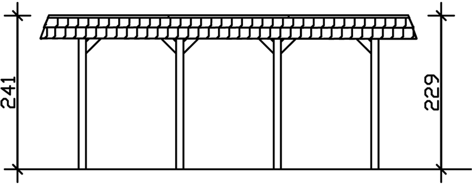 Skanholz Einzelcarport »Spreewald«, Nadelholz, 285 cm, Nussbaum, mit Aluminiumdach, rote Blende