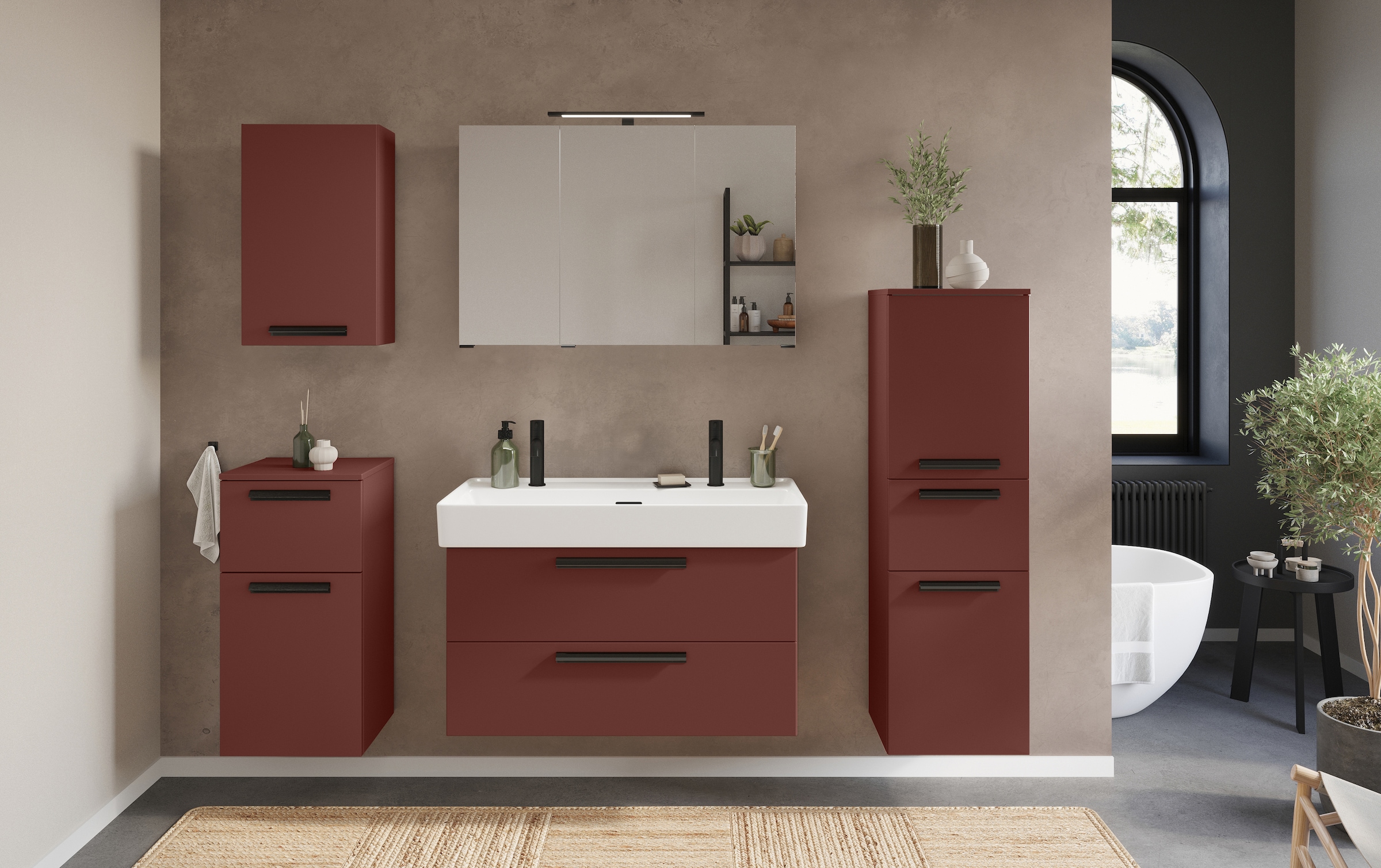 welltime Badmöbel-Set »SALVADA, 5tlg-Set, gedämpfte Scharniere, Softclose, günstig online kaufen