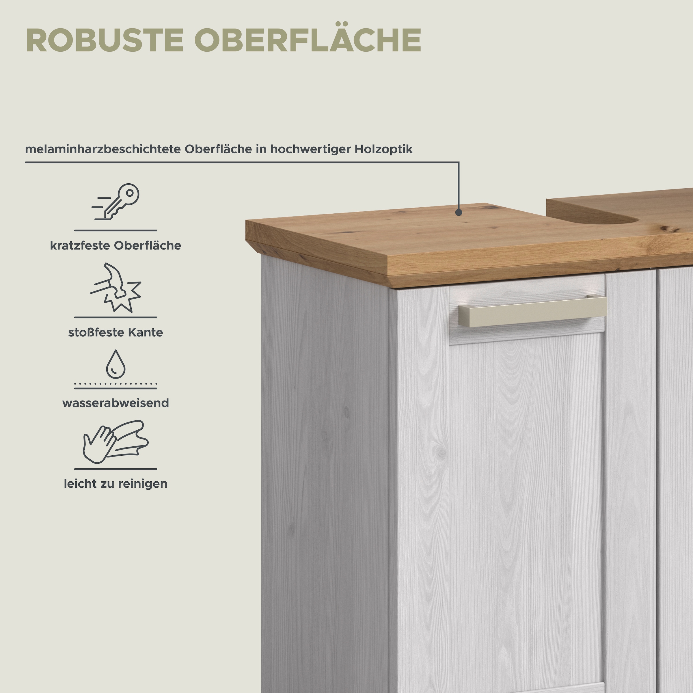 welltime Badmöbel-Set »COSENZA« best. aus: 1 Spiegelschrank, 1 Waschbeckenunterschrank, 2 Stk. tlg.
