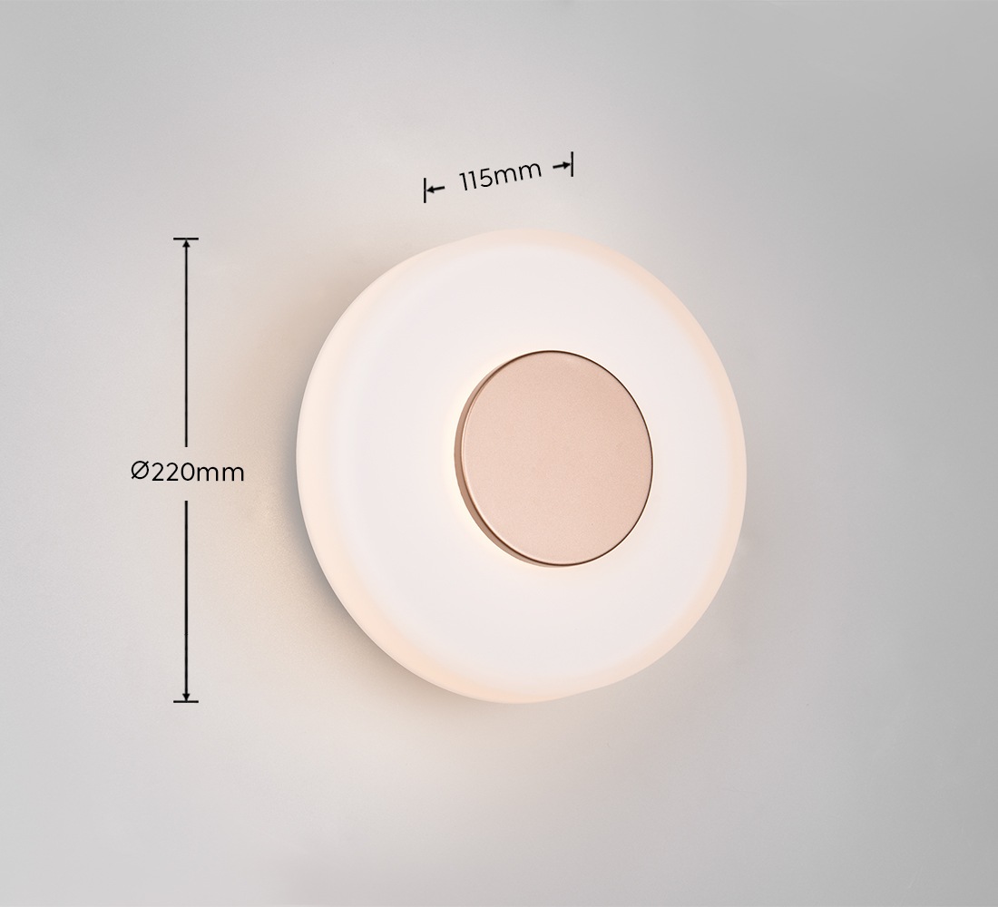 TRIO Leuchten LED Wandleuchte »CELESTE, LED Wandlampe aus Metall und Glas Ø 22cm, 10W 1100 Lumen«, 1 flammig, Leuchtmittel LED-Board | LED fest integriert, 3-Stufen dimmbar über Wandschalter, elegante moderne Wandlampe Flur