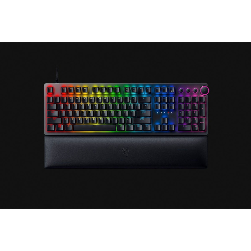 RAZER Gaming-Tastatur »Huntsman V2 Red Switch«, (Multimedia-Tasten-Fn-Tasten-USB-Anschluss-Gaming-Modus-Handgelenkauflage)