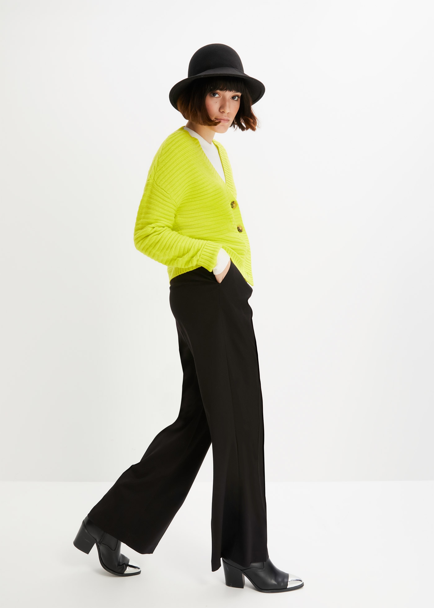 bonprix Marlene-Hose »Marlenehose«  aus Polyester, Viskose und Elasthan, Regular Fit, weites Bein