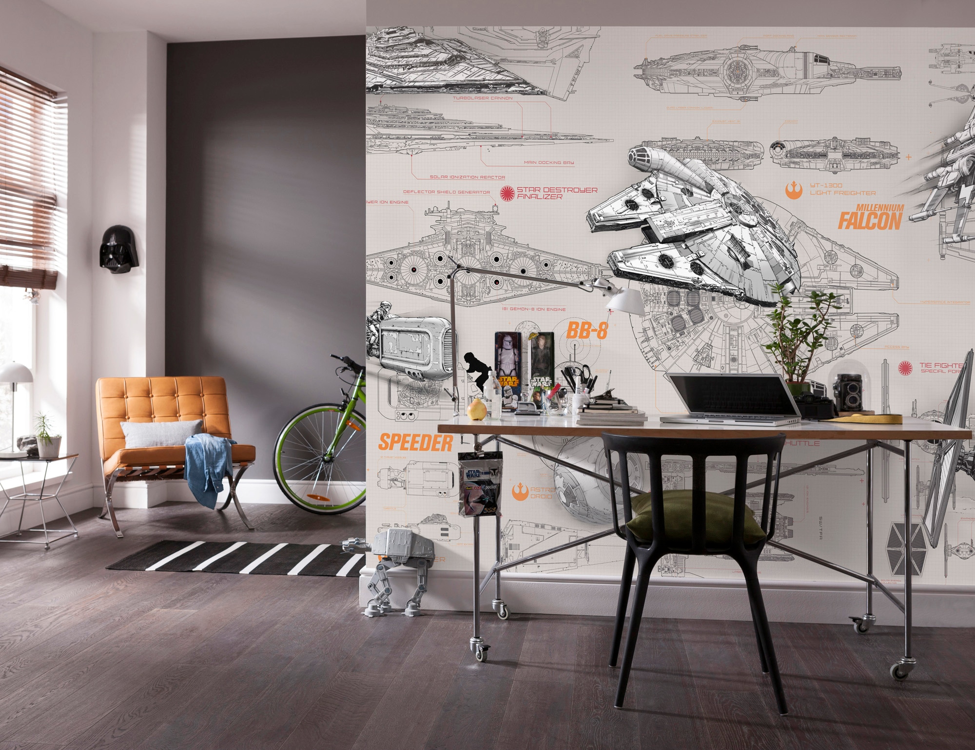 Komar Fototapete »STAR WARS Blueprints - Größe 368 x 254 cm« bedruckt glatt Kinderzimmer