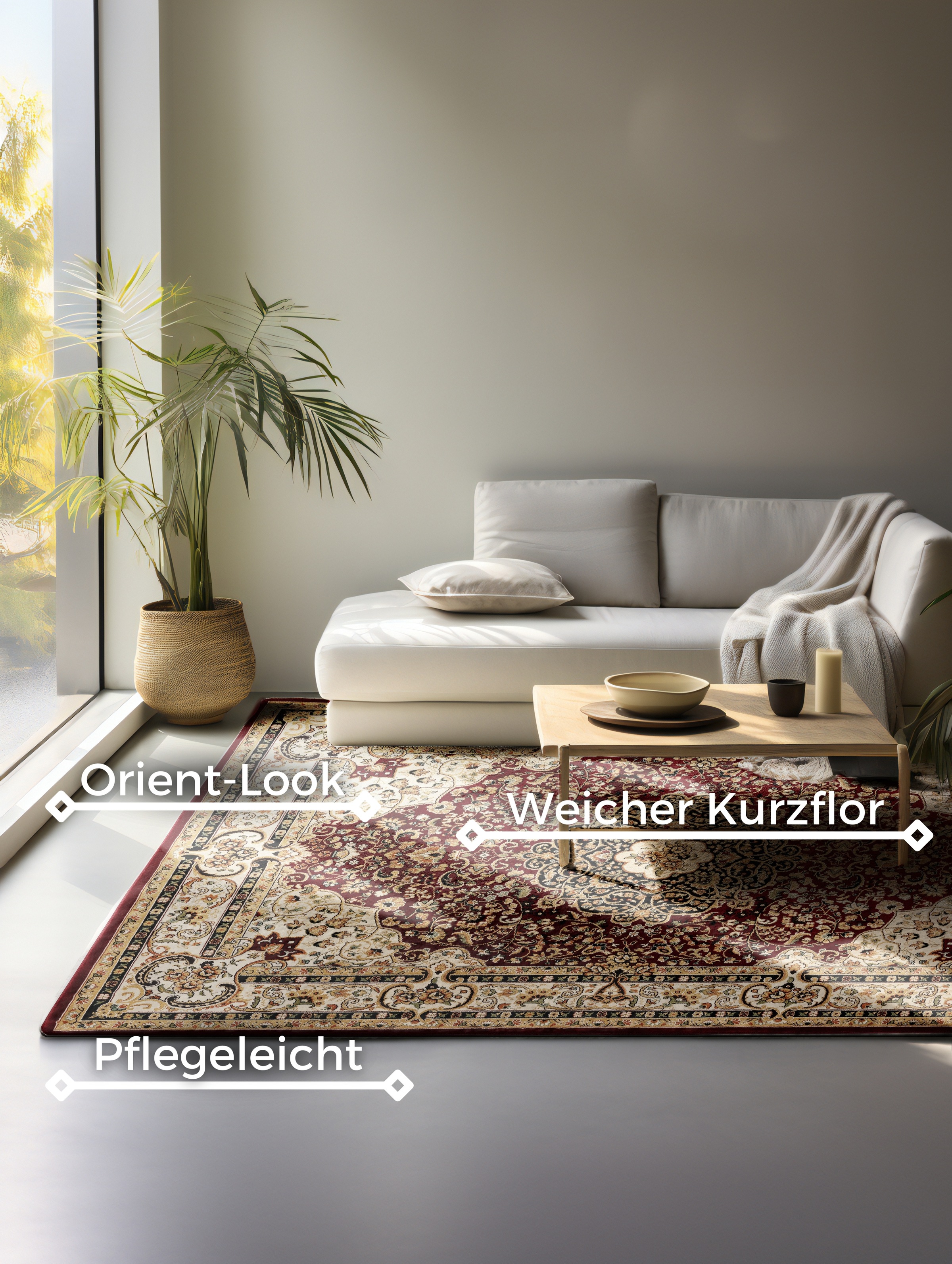 NOURISTAN Teppich »Ghorian« rechteckig 8 mm Höhe Orient Optik, strapazierfähig, pflegeleicht, robust