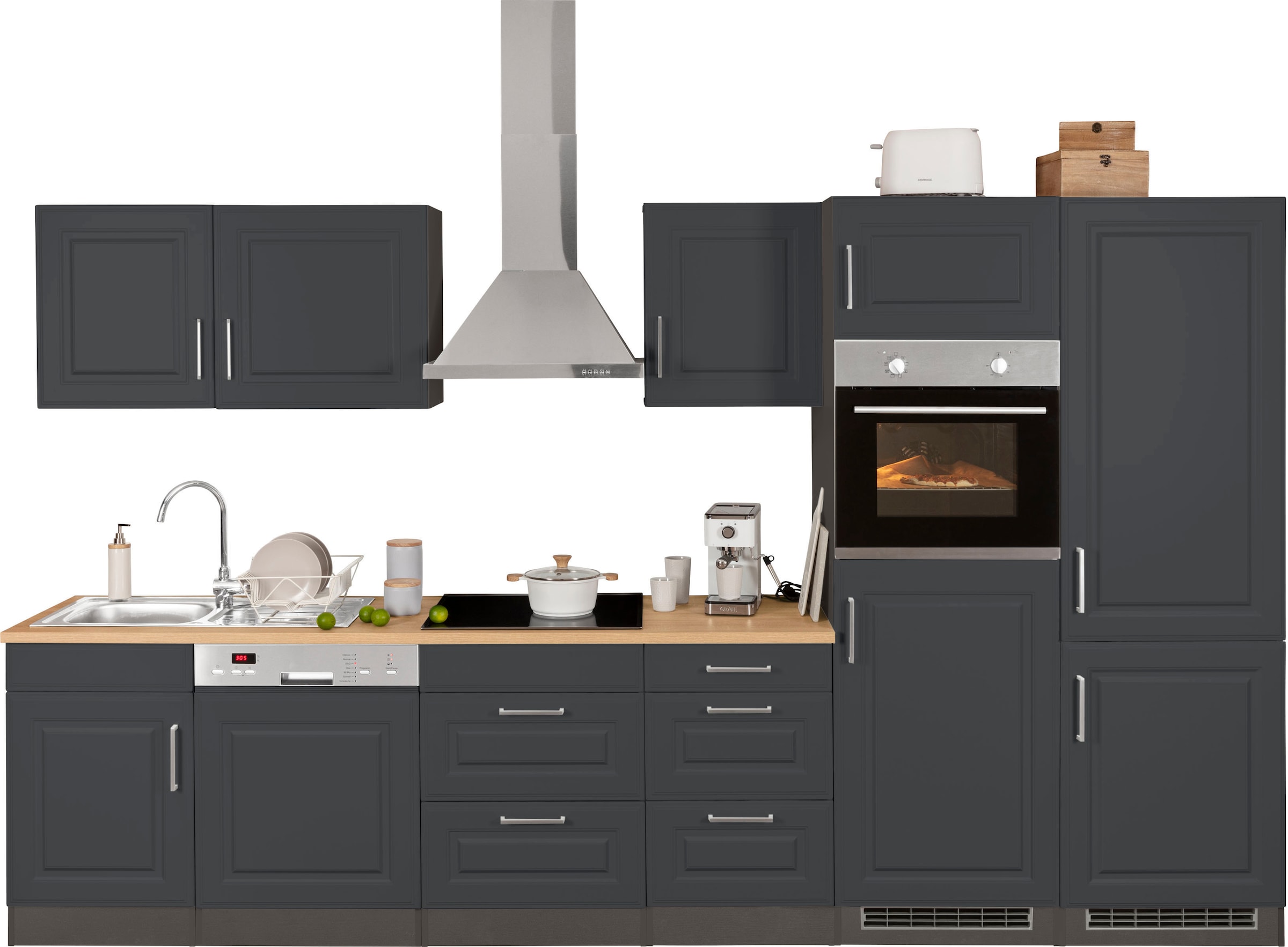 HELD MÖBEL Küchenzeile »Stockholm«, Breite 340 cm, mit hochwertigen MDF Fro günstig online kaufen